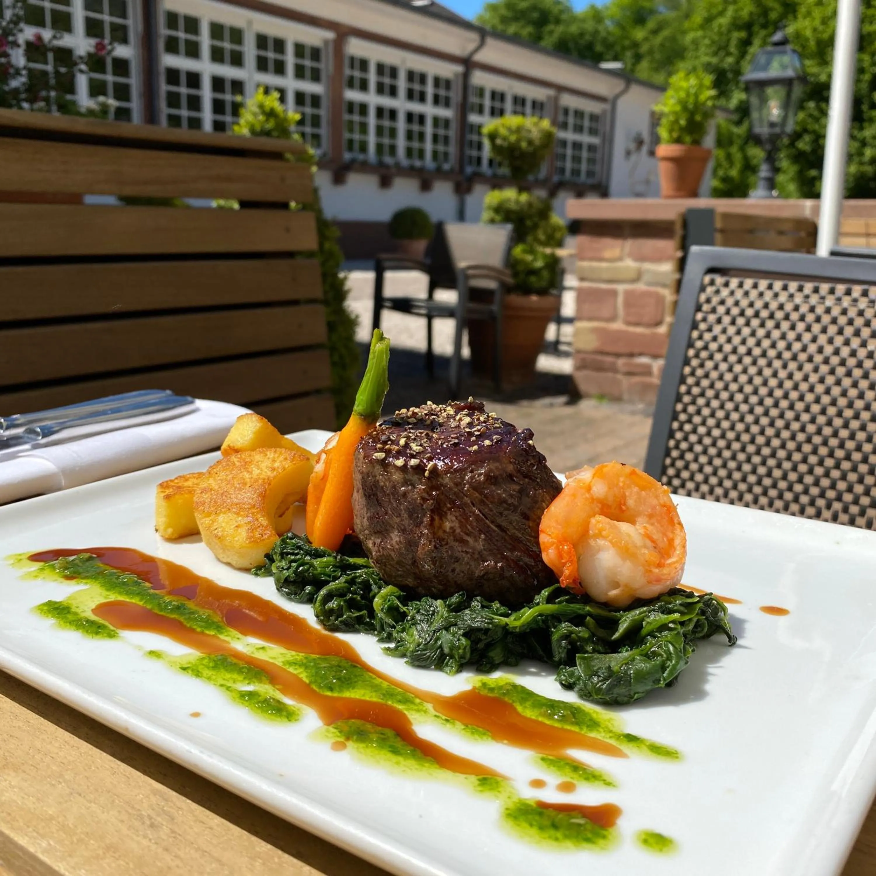 Balcony/Terrace in Romantik Hotel Landschloss Fasanerie