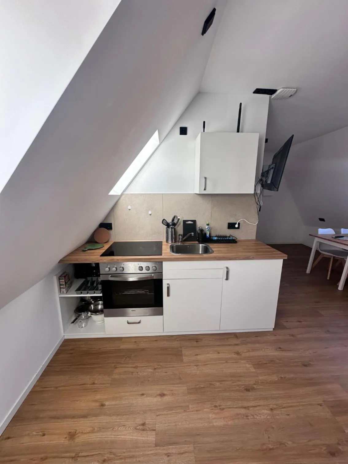 Kitchen or kitchenette in Appartementhaus Obertrave