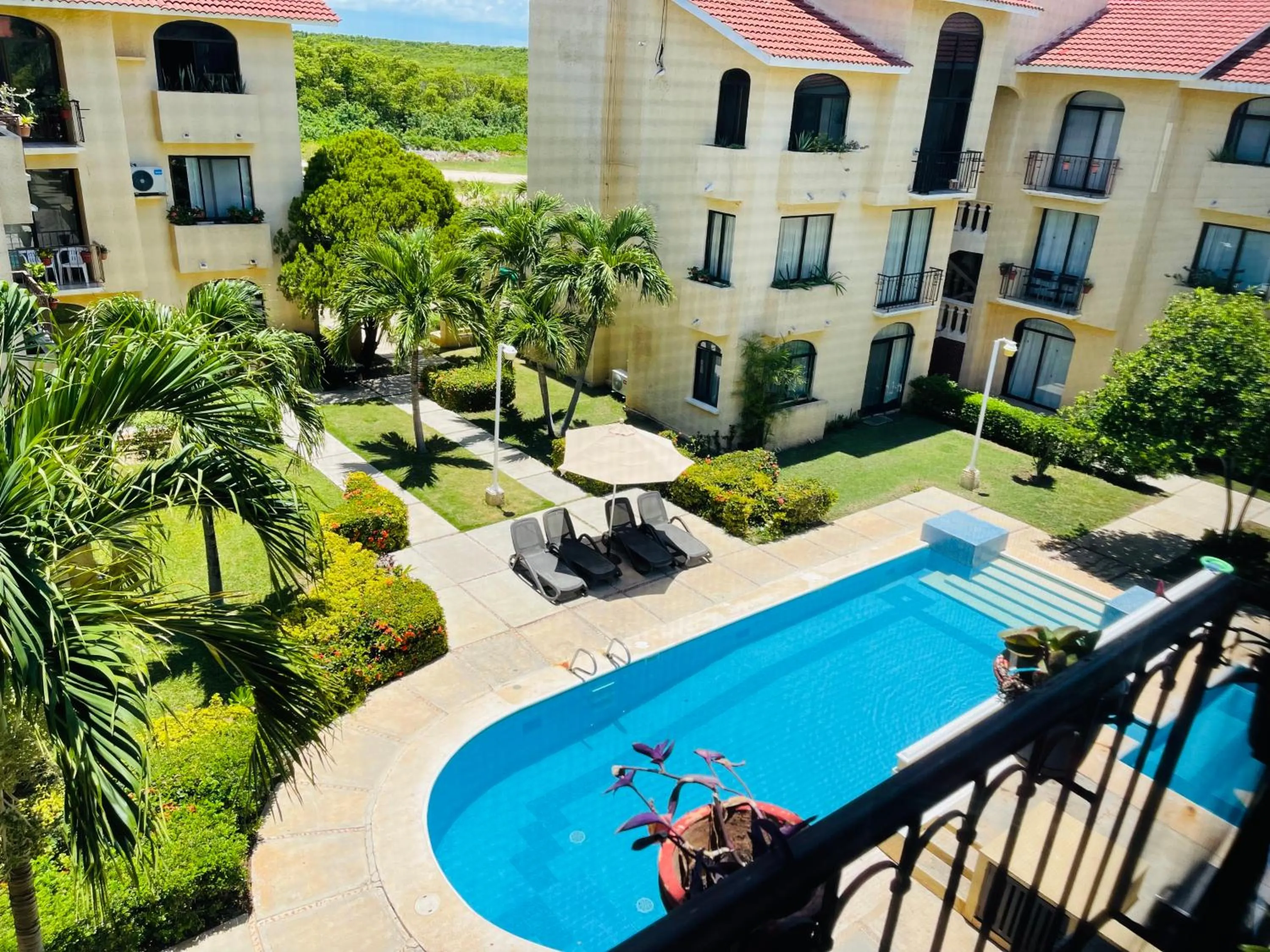 Swimming pool in Caribbean apartment