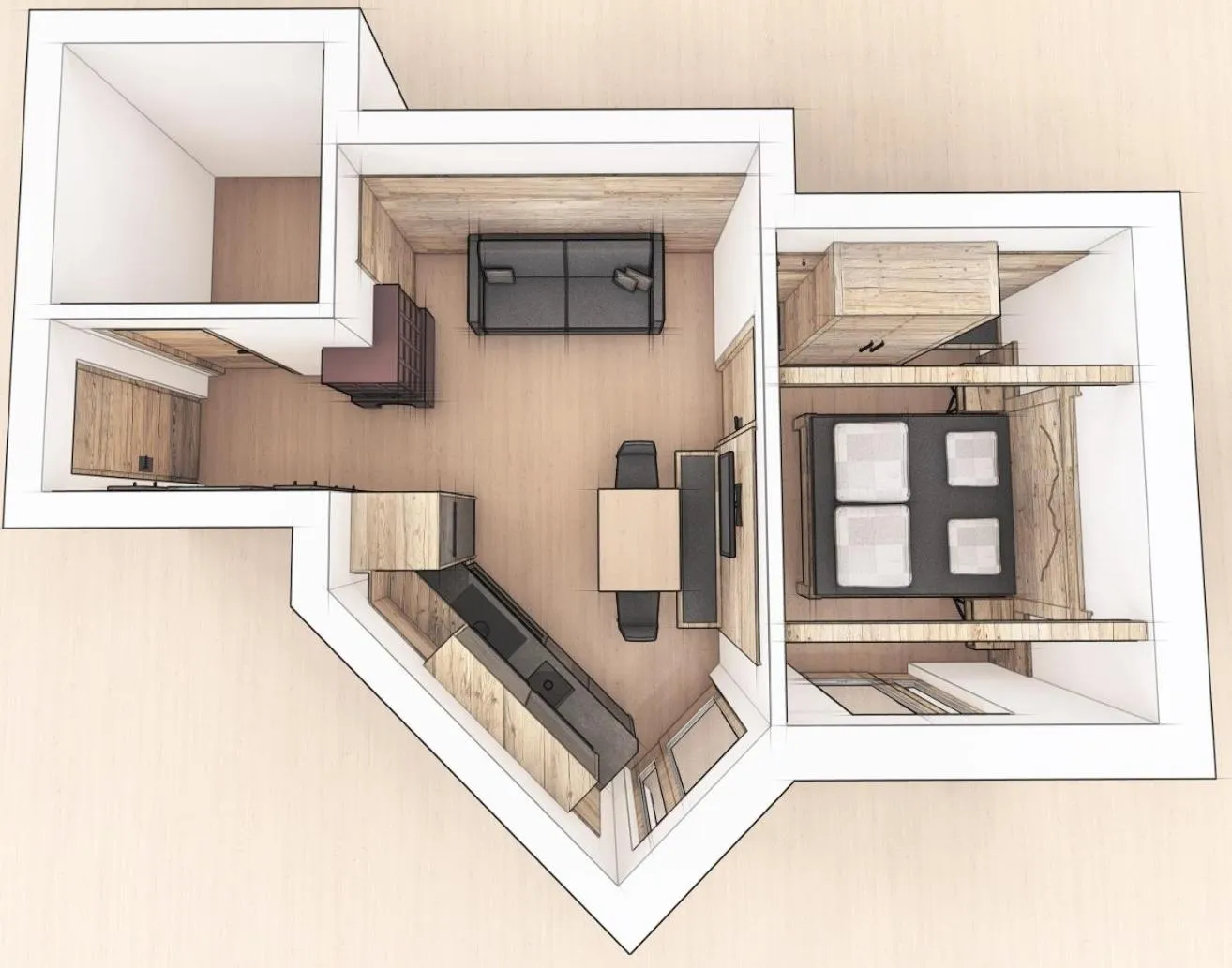 Photo of the whole room in Apartments Riega