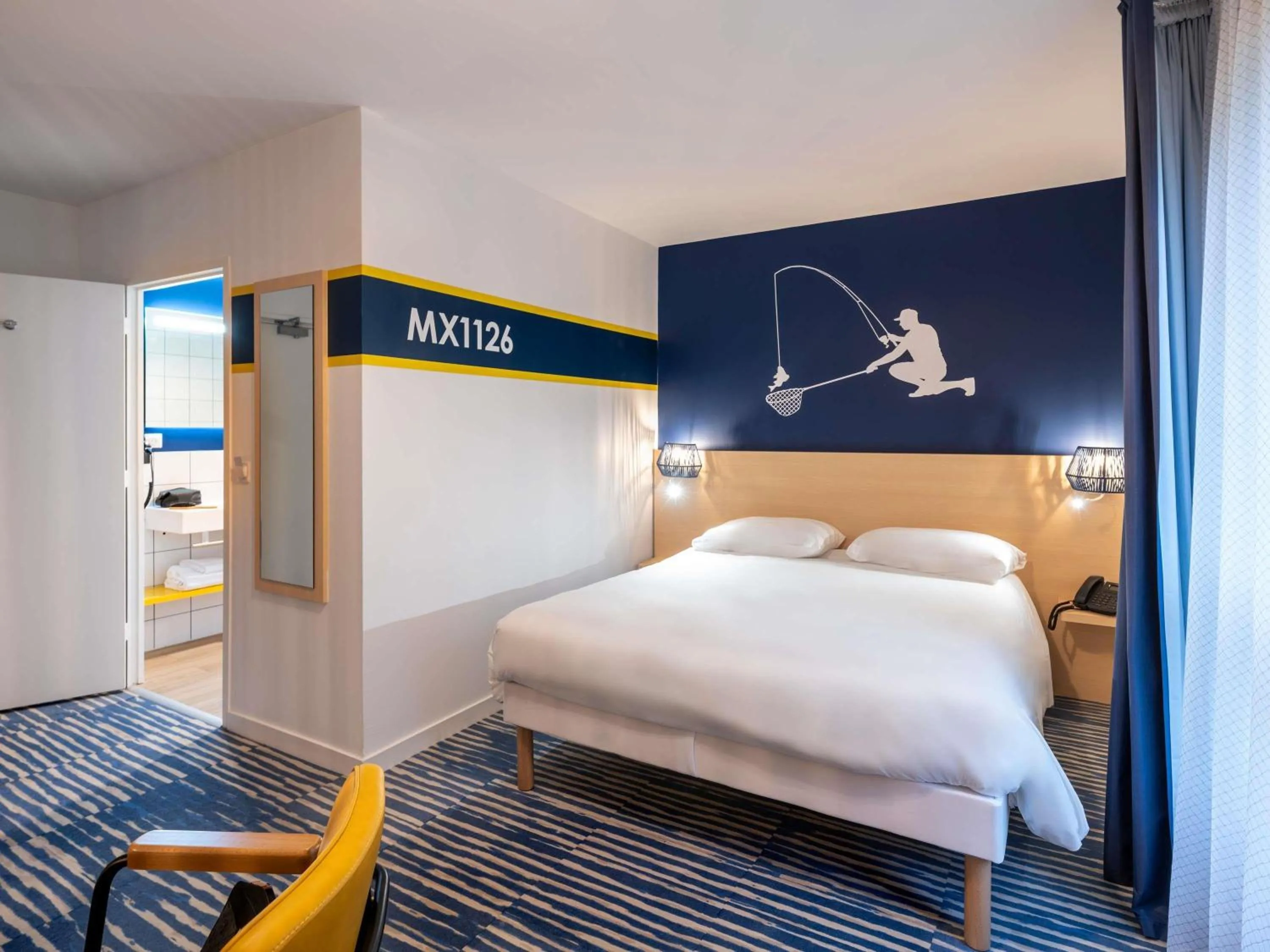 Bedroom, Bed in ibis Styles Morlaix