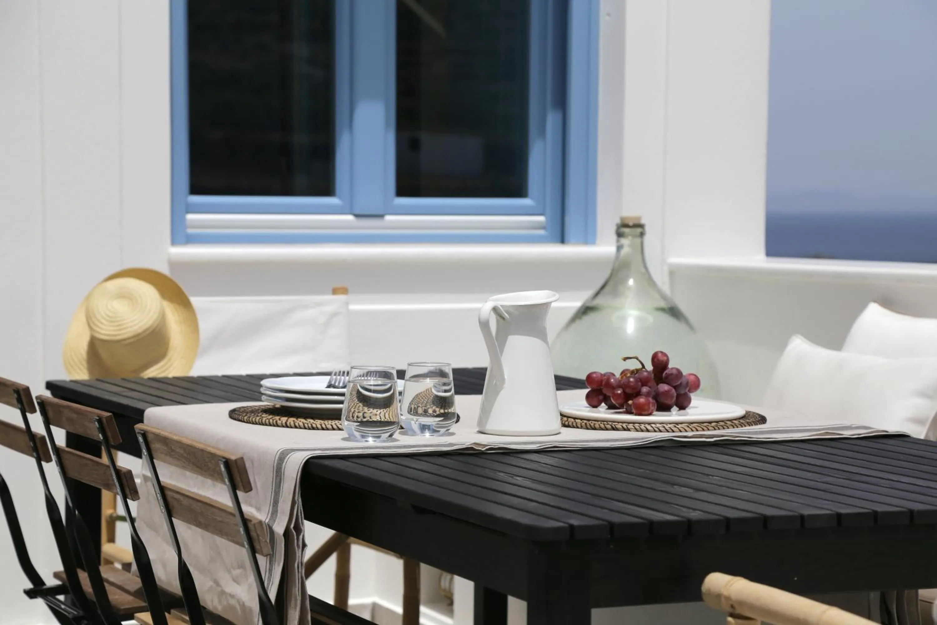 Seating area in Vino Houses Santorini