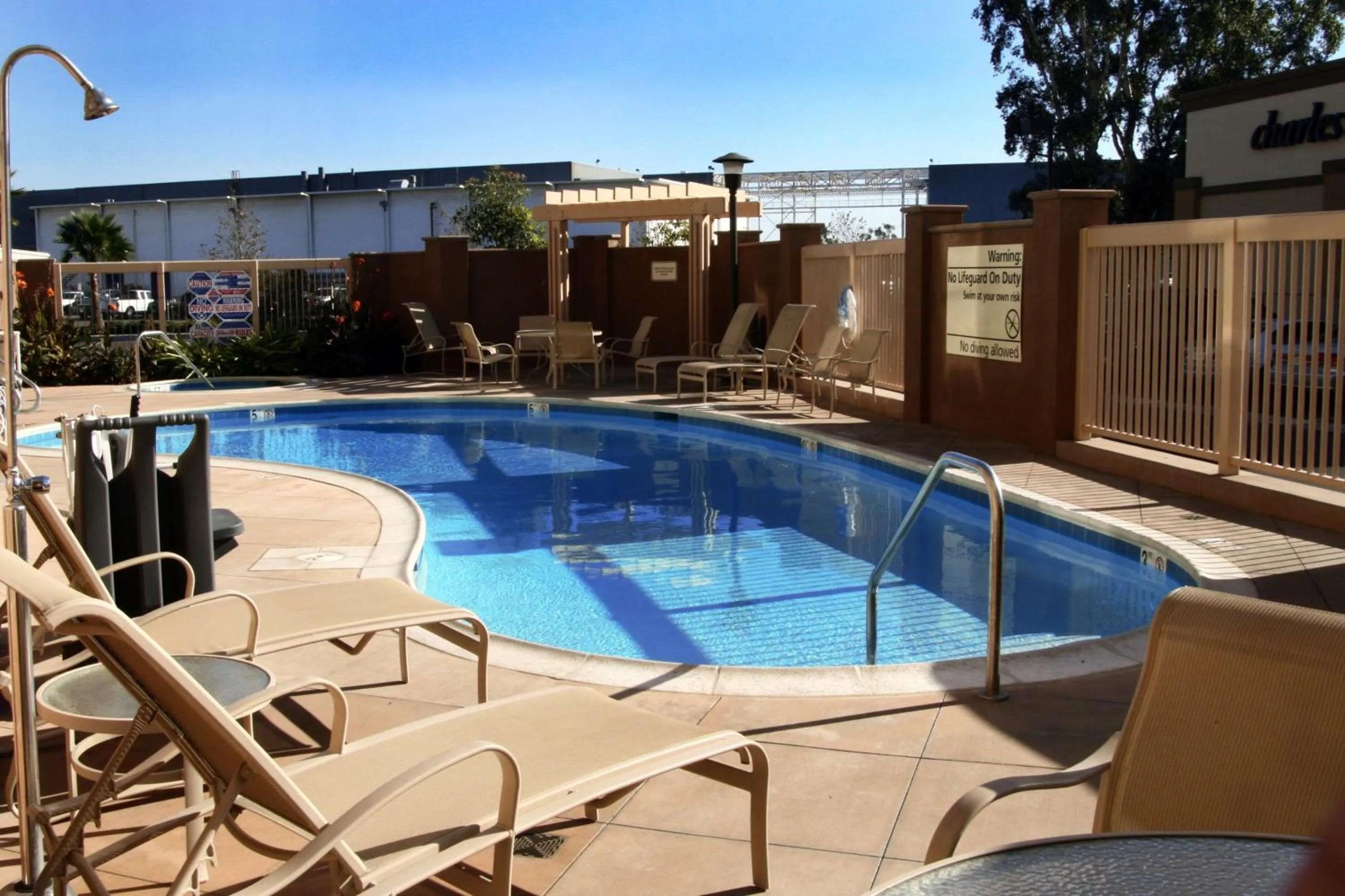 Pool view in Hampton Inn & Suites Seal Beach