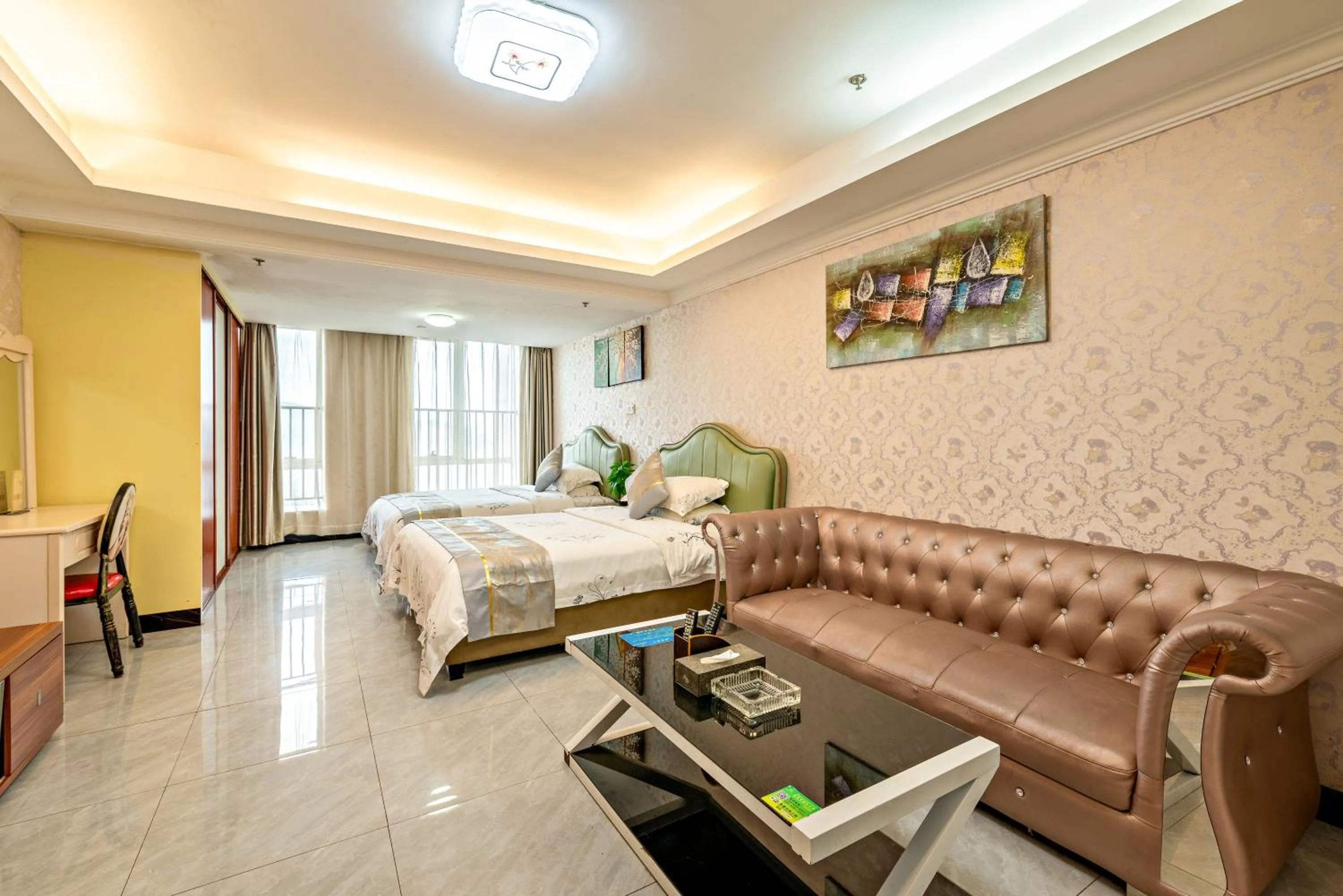 Photo of the whole room, Bed in Guangzhou Manhattan International Apartment Zhengjia Free bus services are provided for the first and second phases