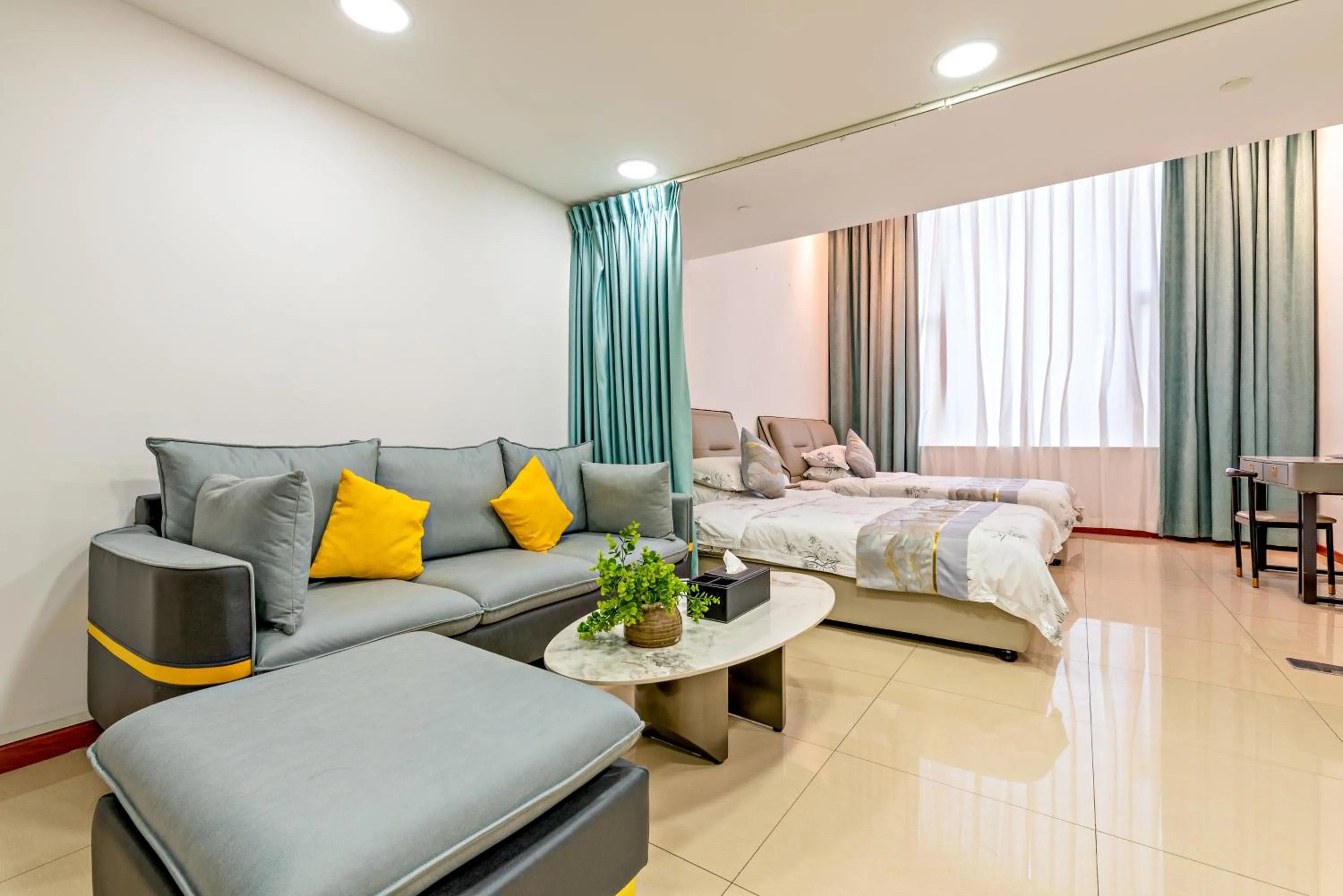 Photo of the whole room, Bed in Guangzhou Manhattan International Apartment Zhengjia Free bus services are provided for the first and second phases