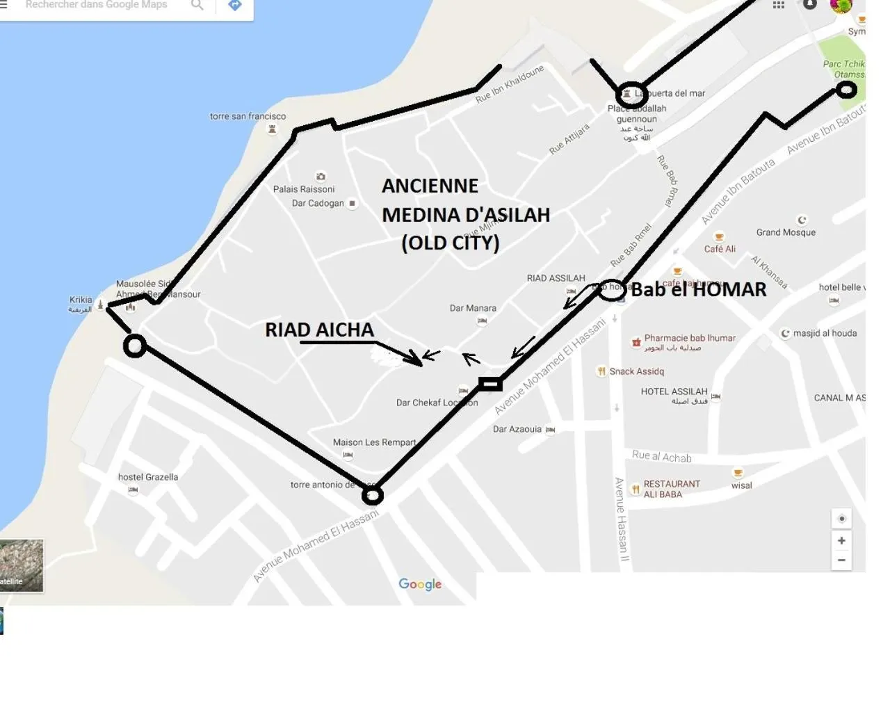 Location in Riad Aicha