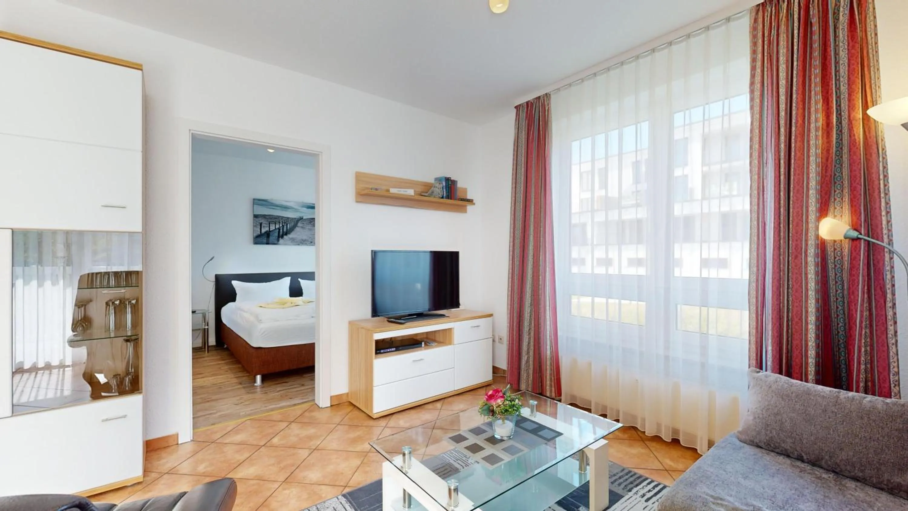 TV and multimedia, Bed in Appartementhaus Binzer Sterne