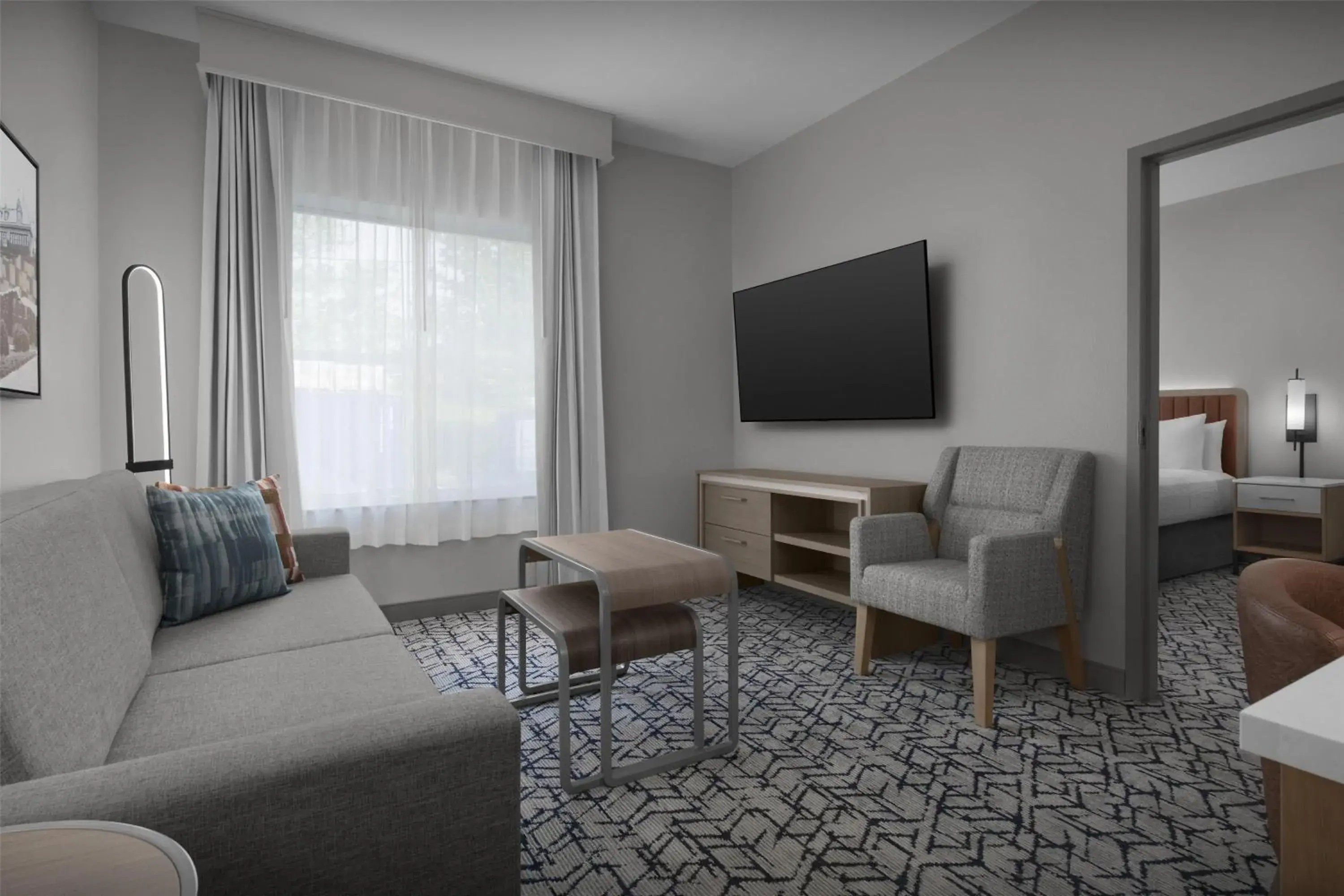 King Suite with Accessible Tub - Mobility and Hearing Access/Non-Smoking in Homewood Suites by Hilton Princeton King Suite with Accessible Tub - Mobility and Hearing Access/Non-Smoking in Homewood Suites by Hilton Princeton