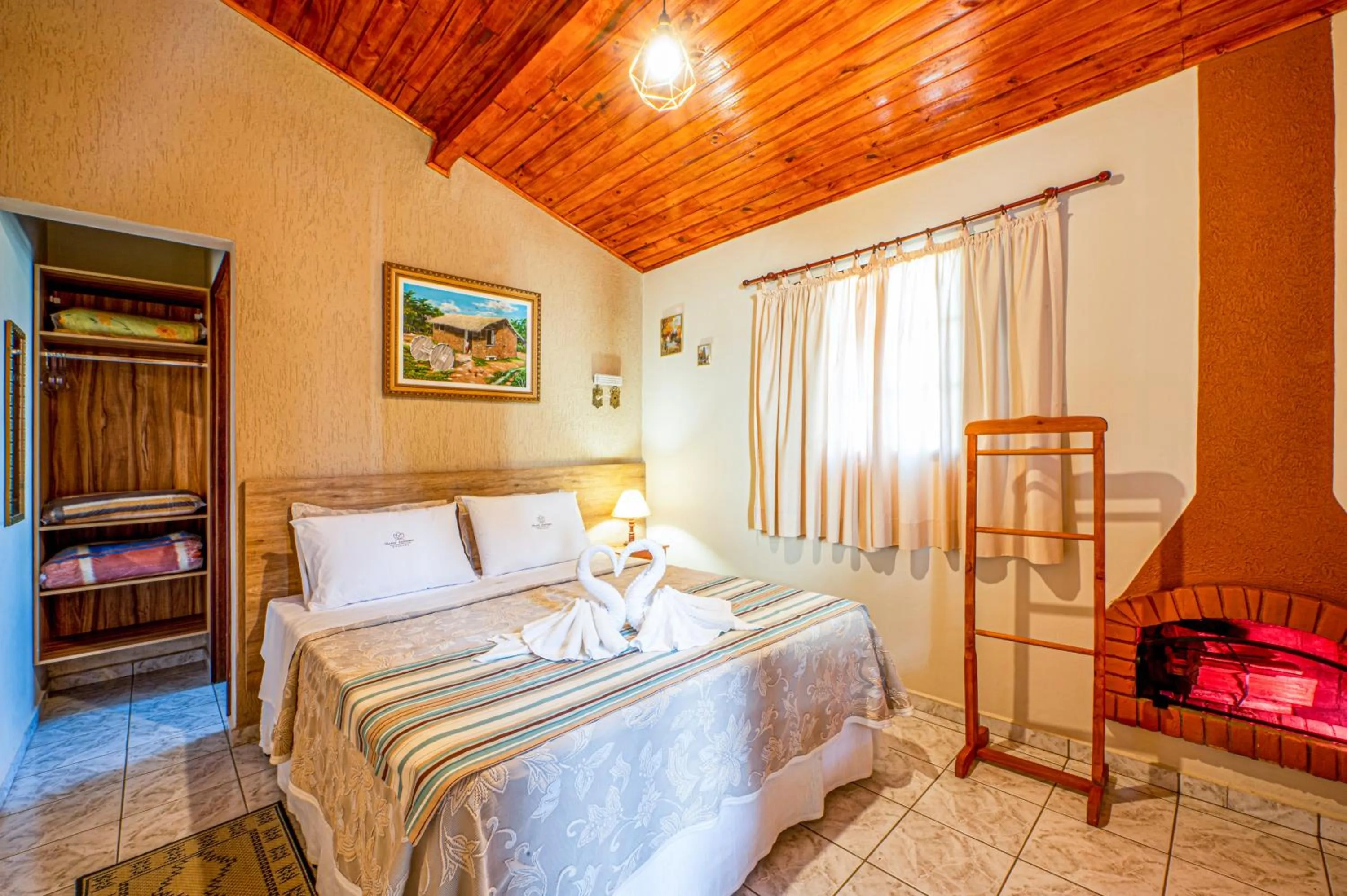 Bed in Pousada Villa Da Montanha