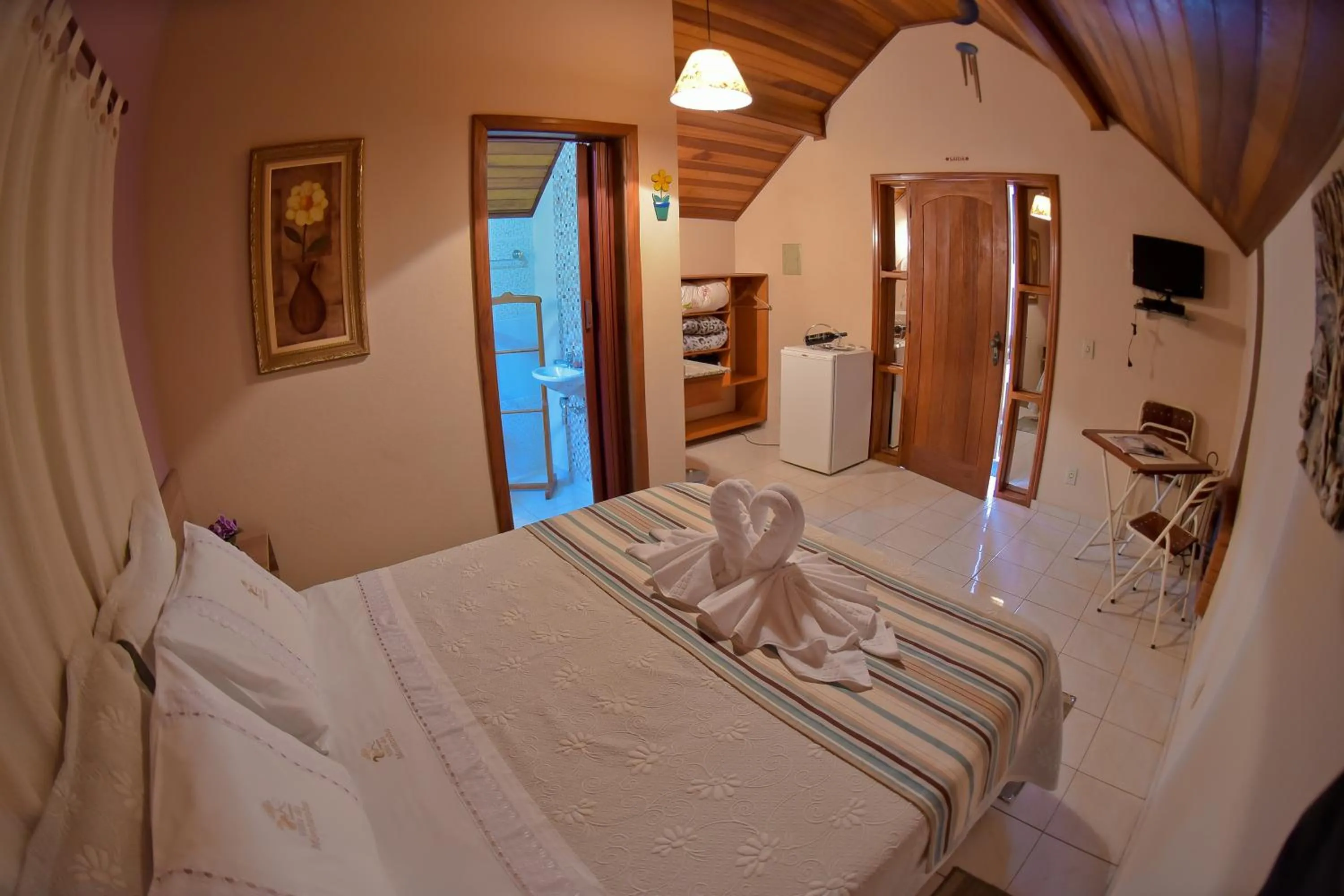 Bed in Pousada Villa Da Montanha