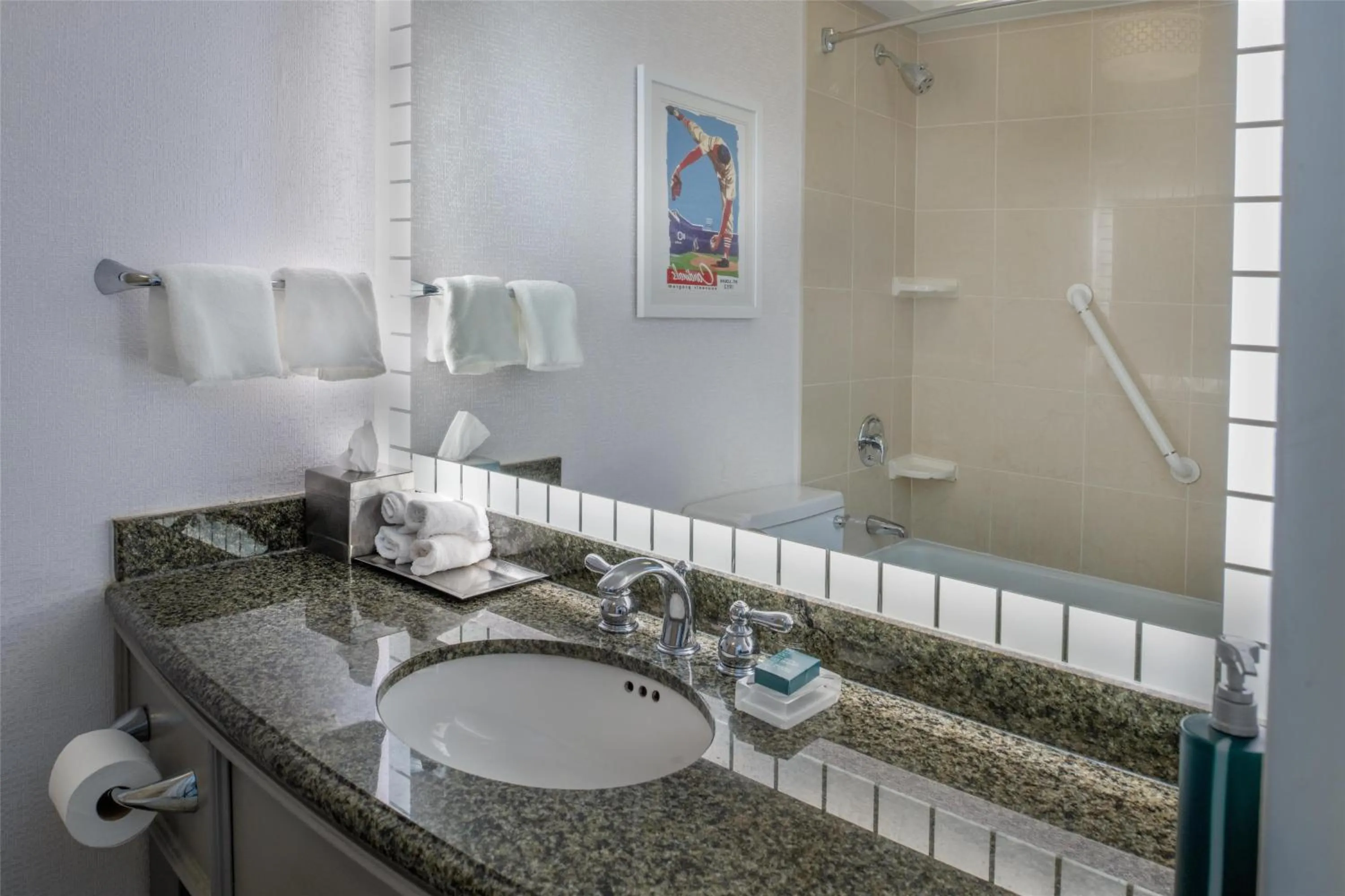 Bathroom in Hilton St. Louis at the Ballpark