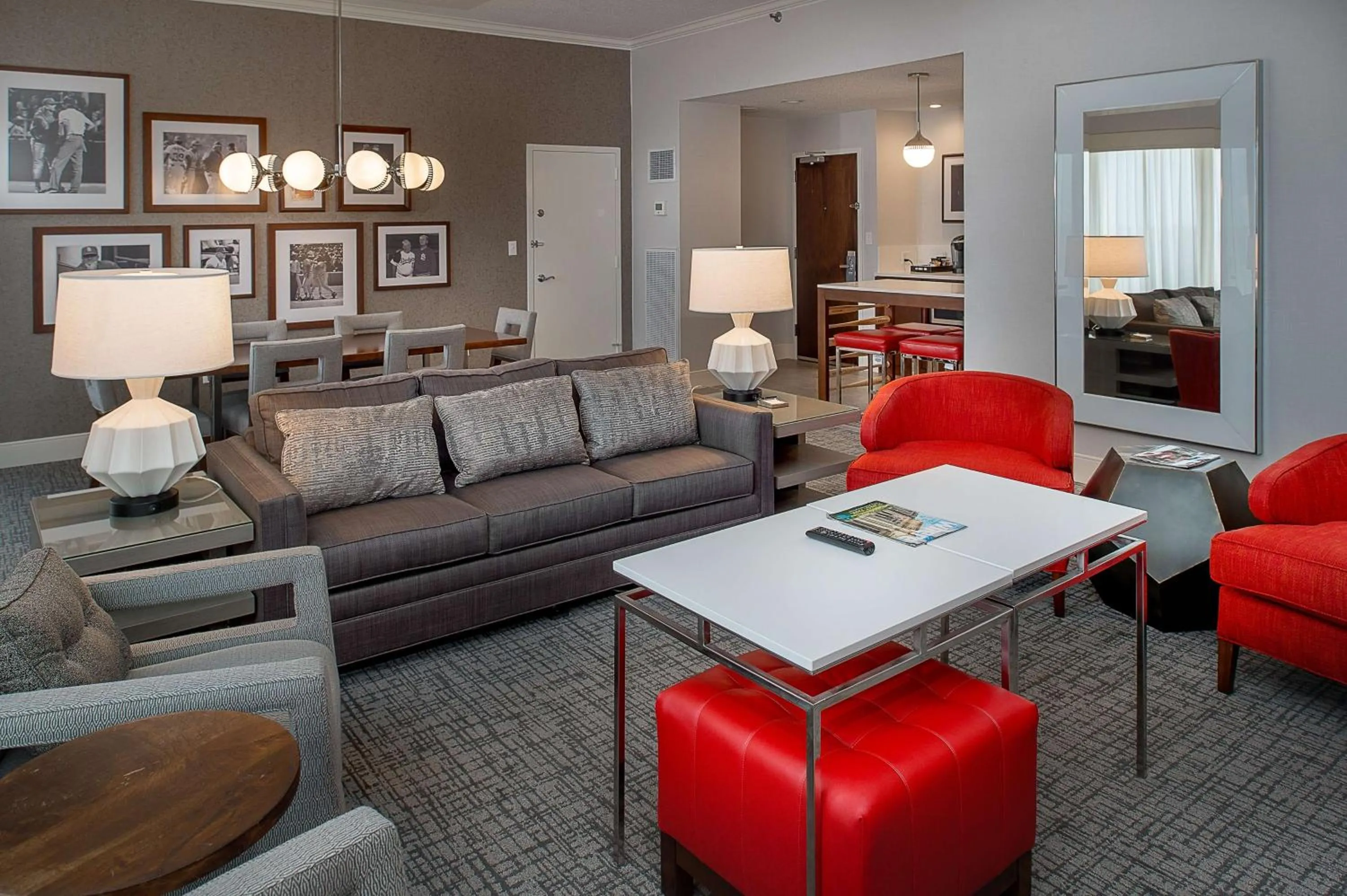 Living room in Hilton St. Louis at the Ballpark