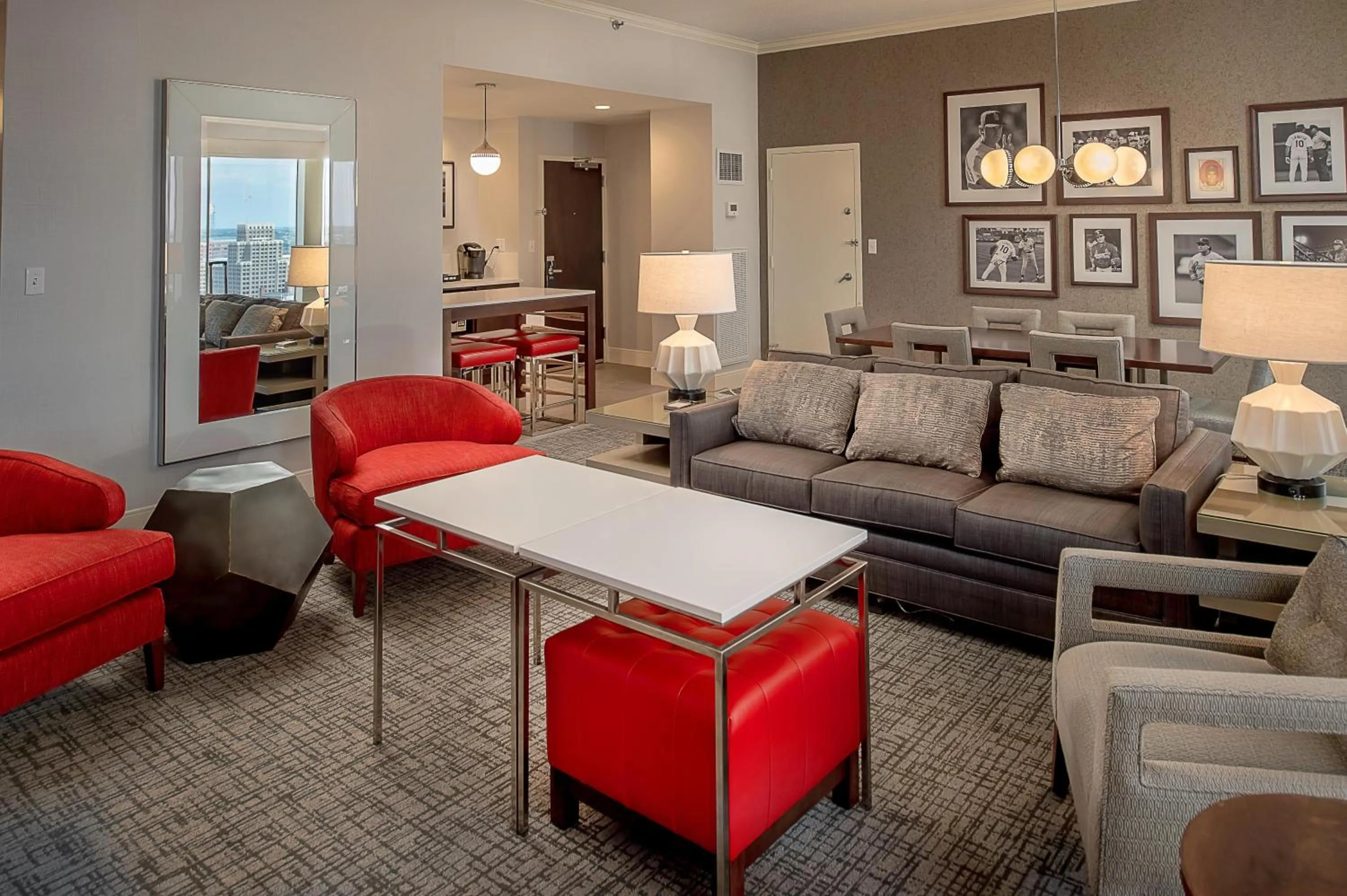 Living room in Hilton St. Louis at the Ballpark