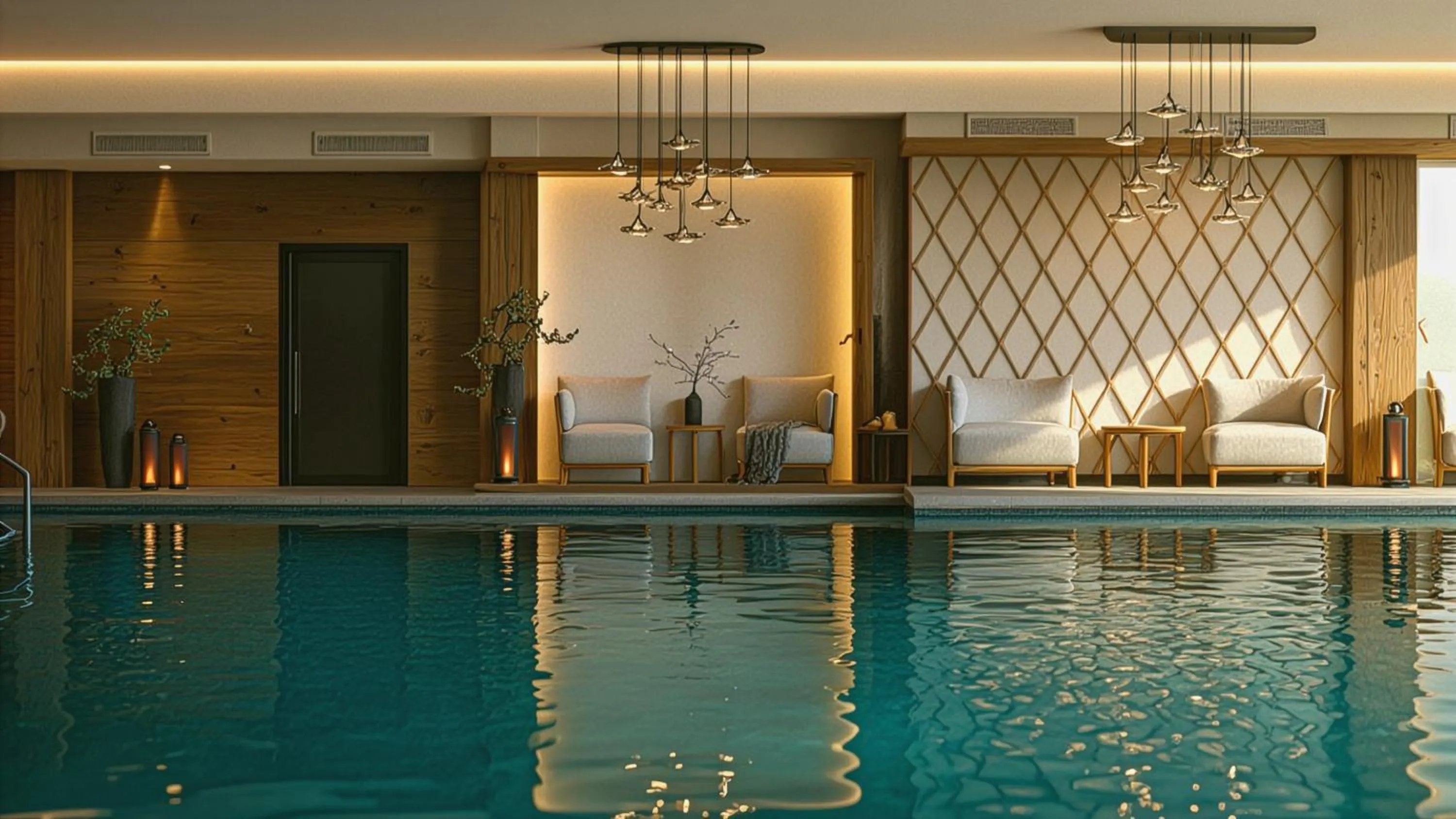 Pool view in Grand Hotel Zermatterhof