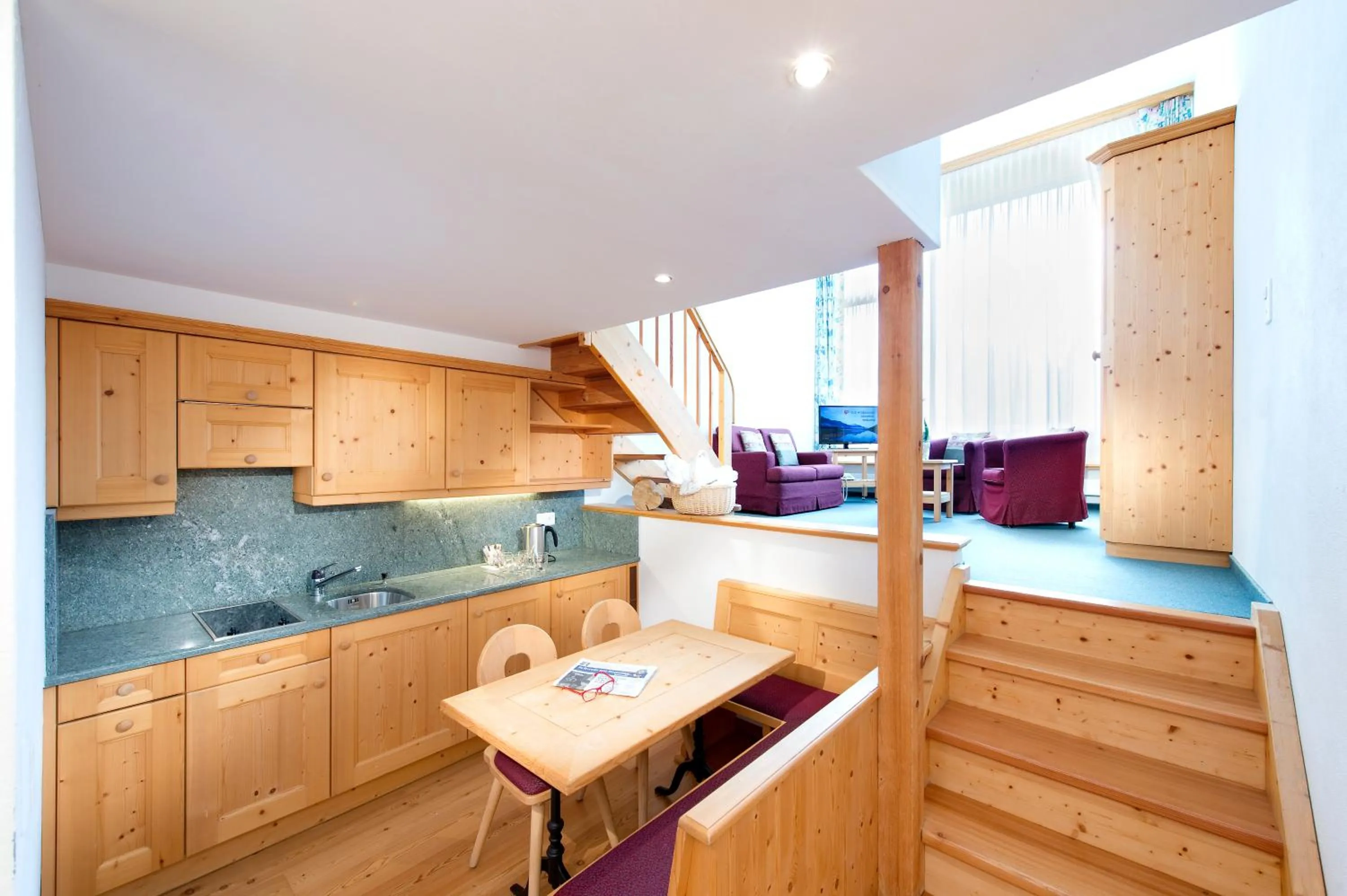 Kitchen or kitchenette in Hotel Chesa Surlej