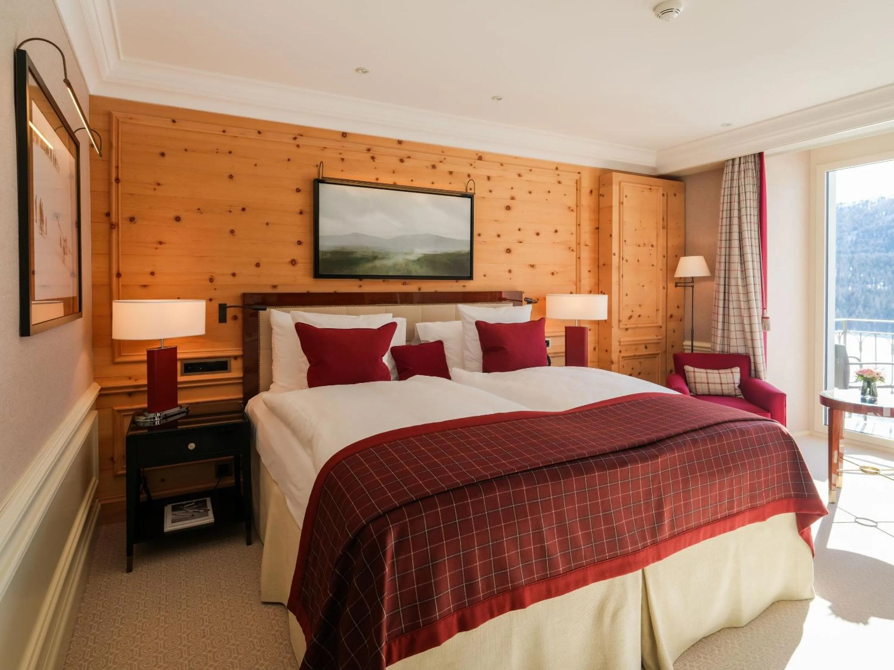 View (from property/room), Bed in Kulm Hotel St. Moritz