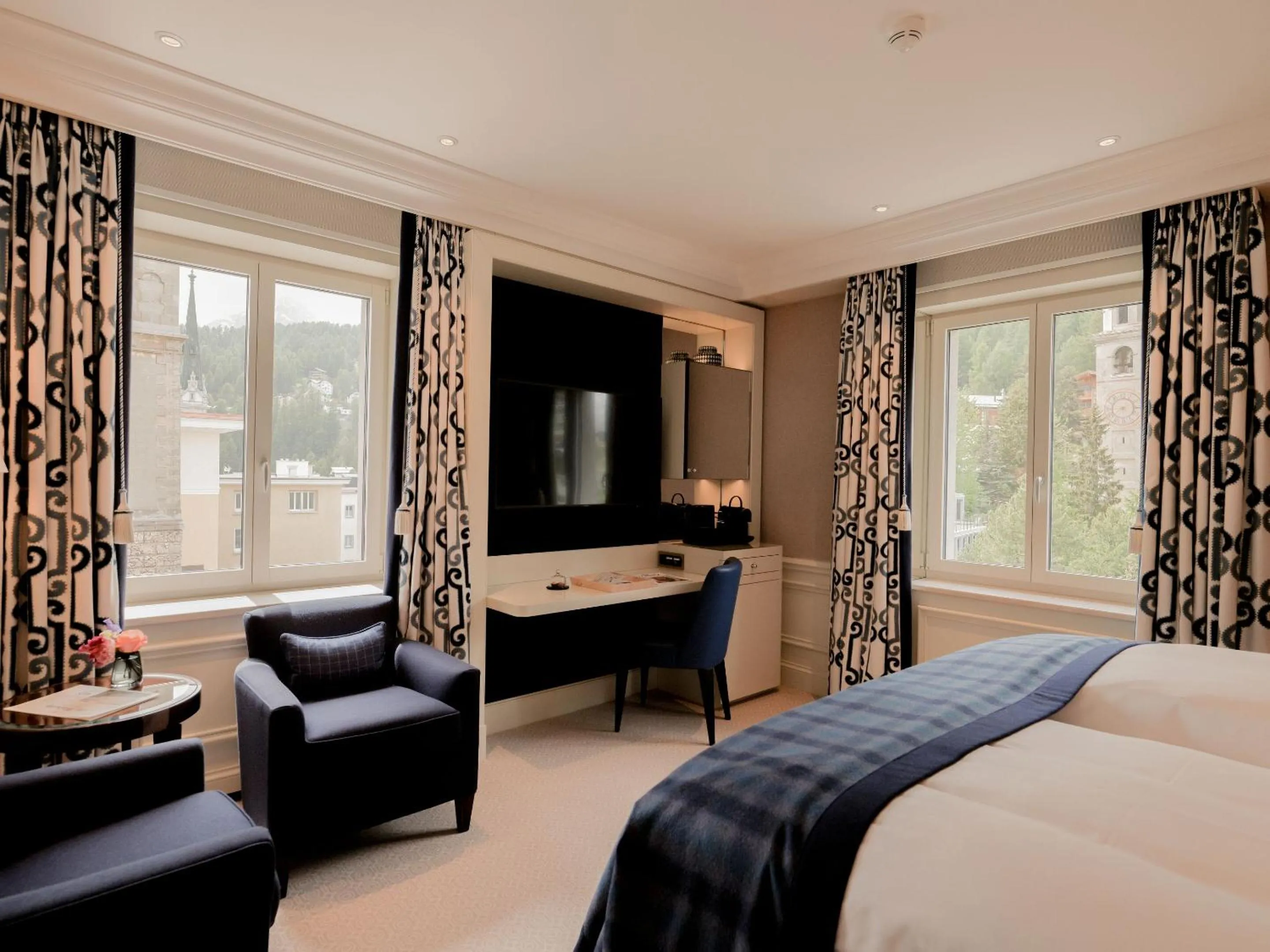 View (from property/room), Bed in Kulm Hotel St. Moritz