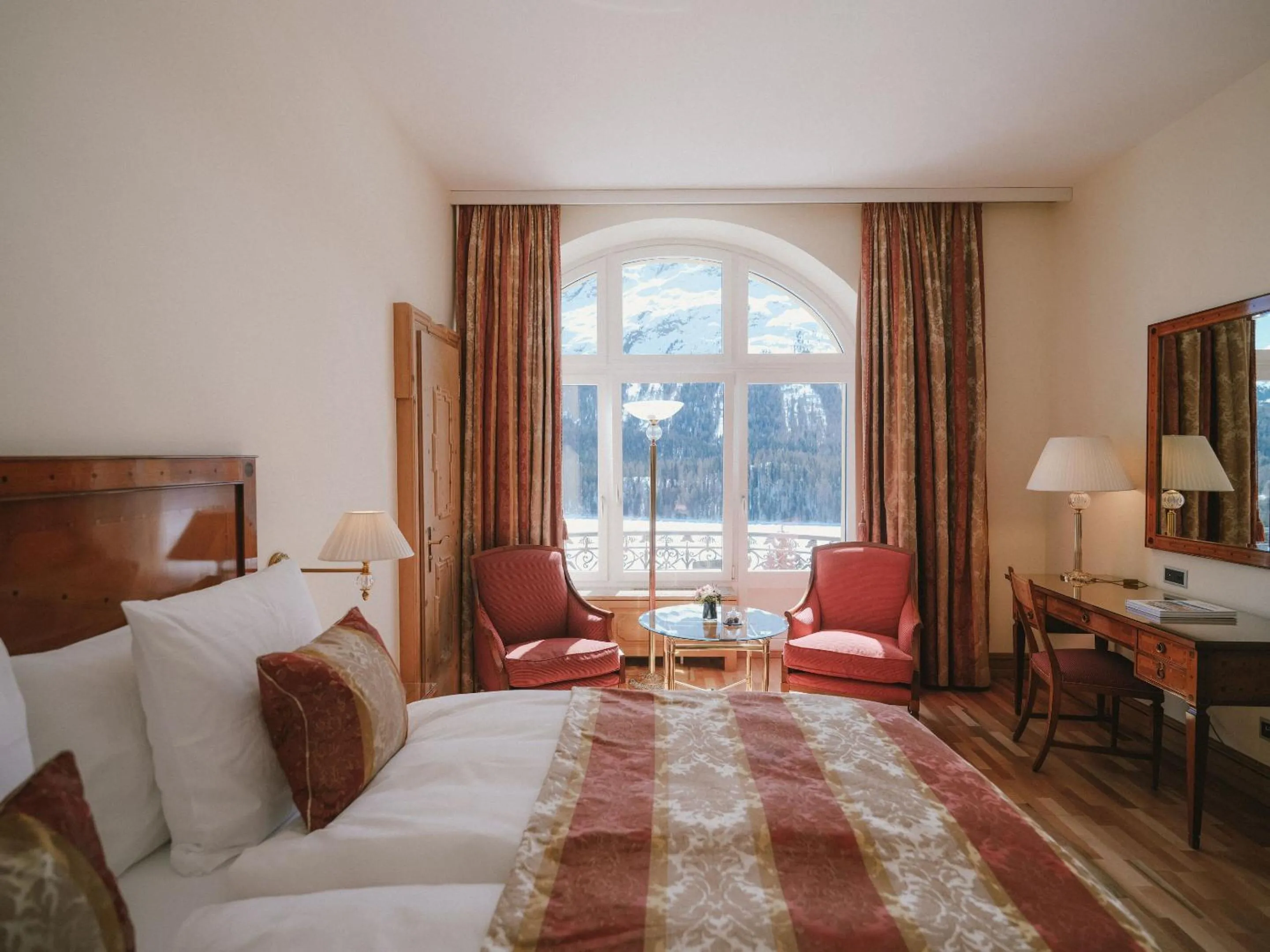 View (from property/room), Bed in Kulm Hotel St. Moritz