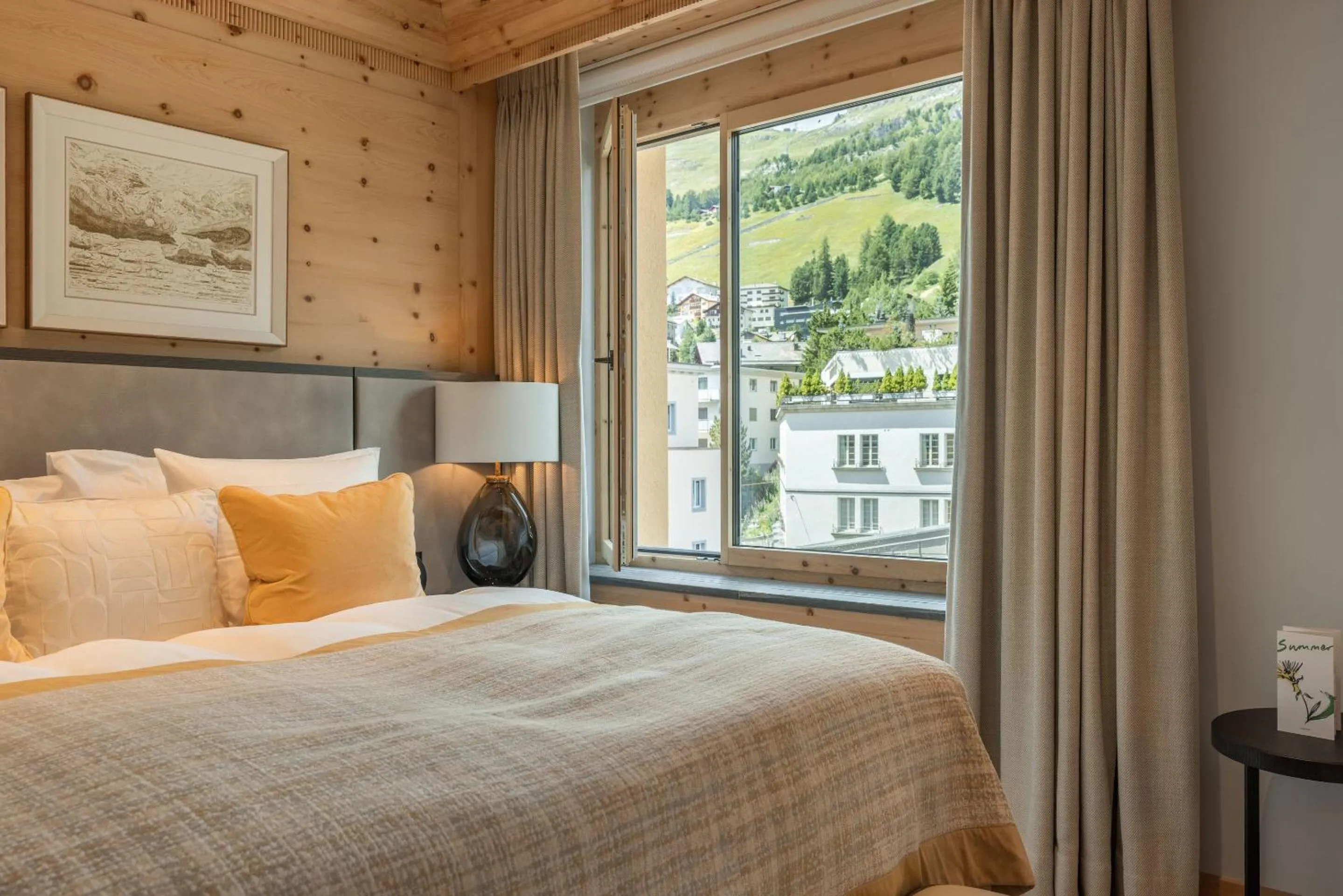 View (from property/room), Bed in Kulm Hotel St. Moritz