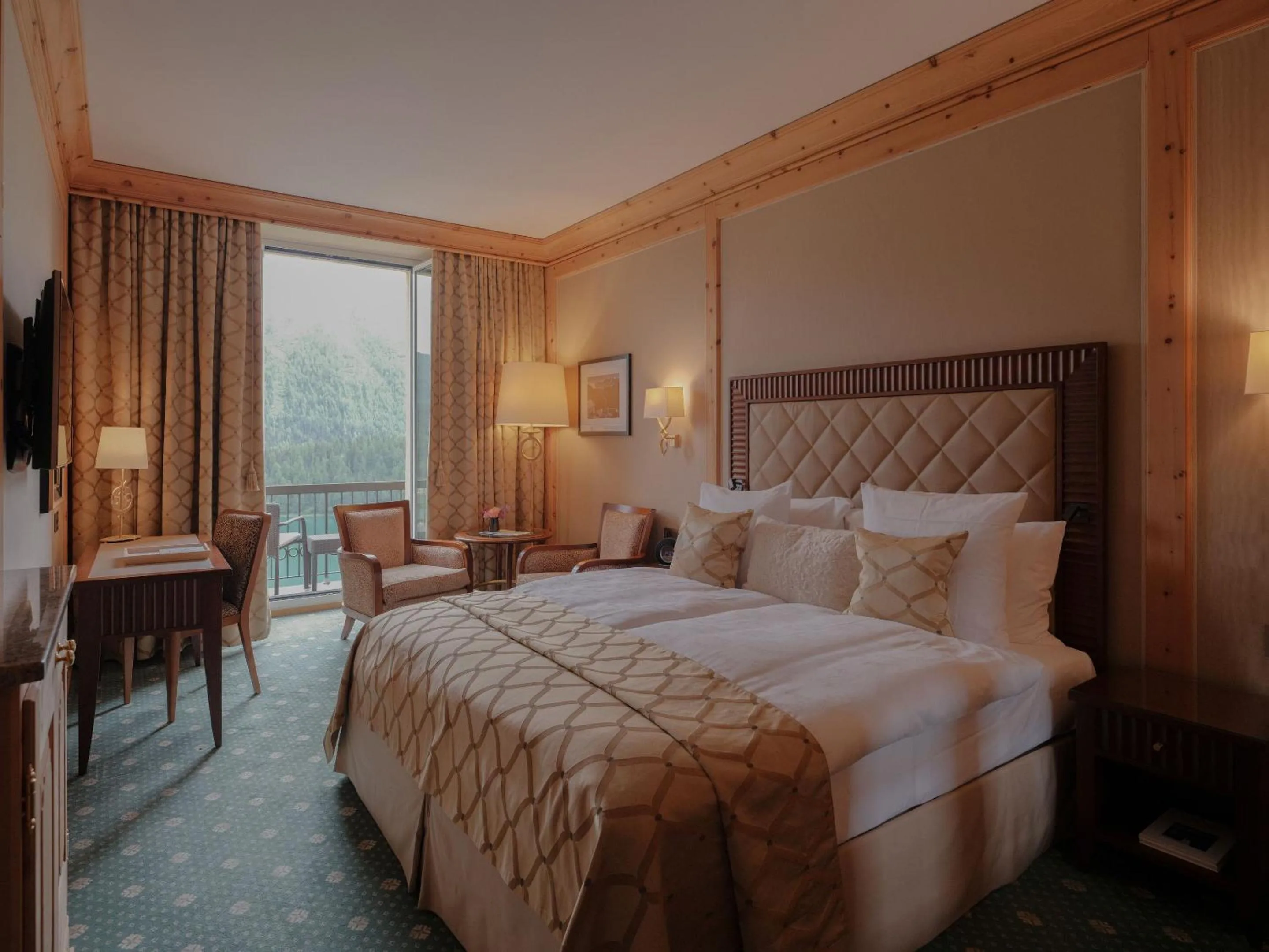 View (from property/room), Bed in Kulm Hotel St. Moritz