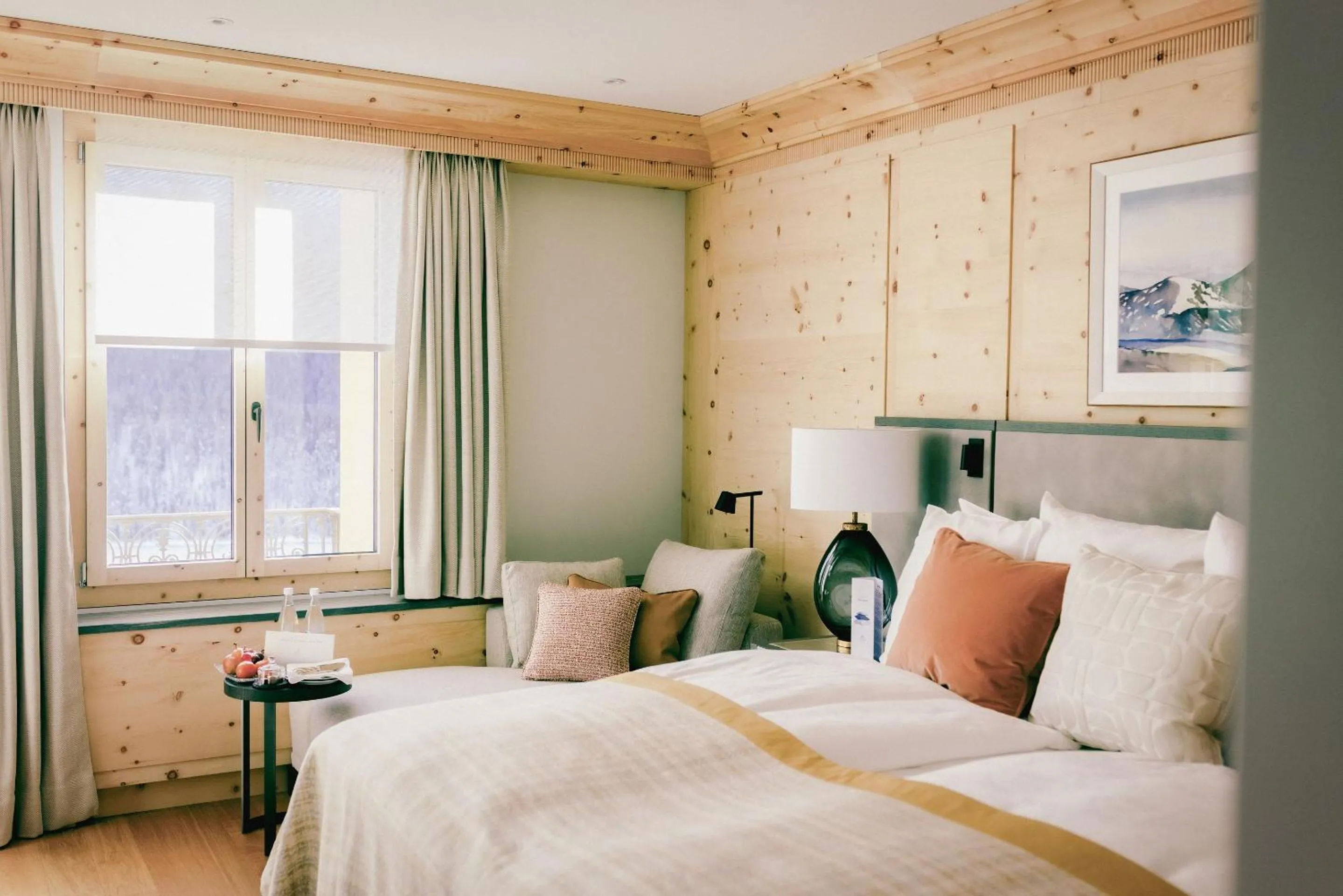 View (from property/room), Bed in Kulm Hotel St. Moritz