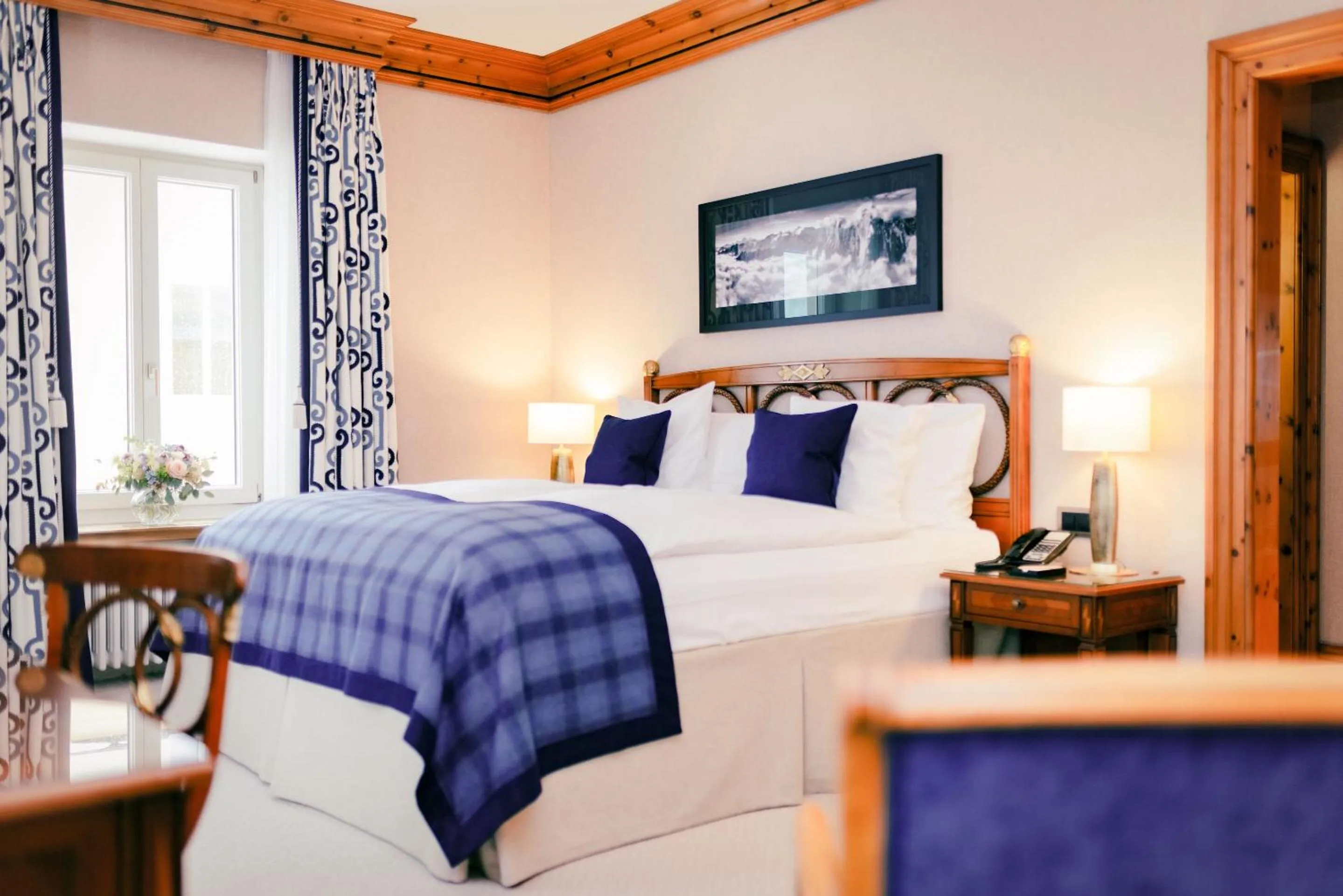 Bedroom, Bed in Kulm Hotel St. Moritz