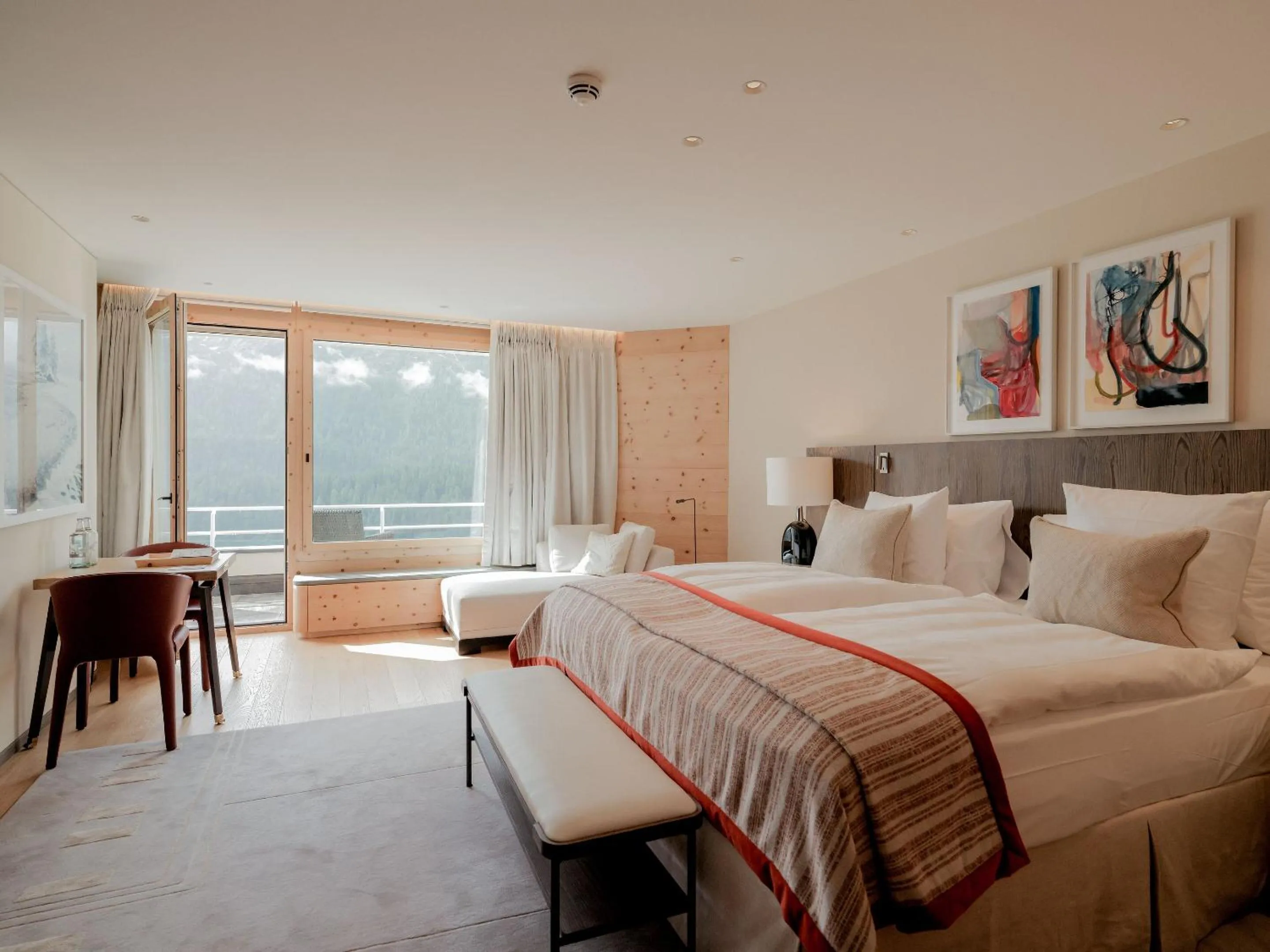 Balcony/Terrace, Bed in Kulm Hotel St. Moritz