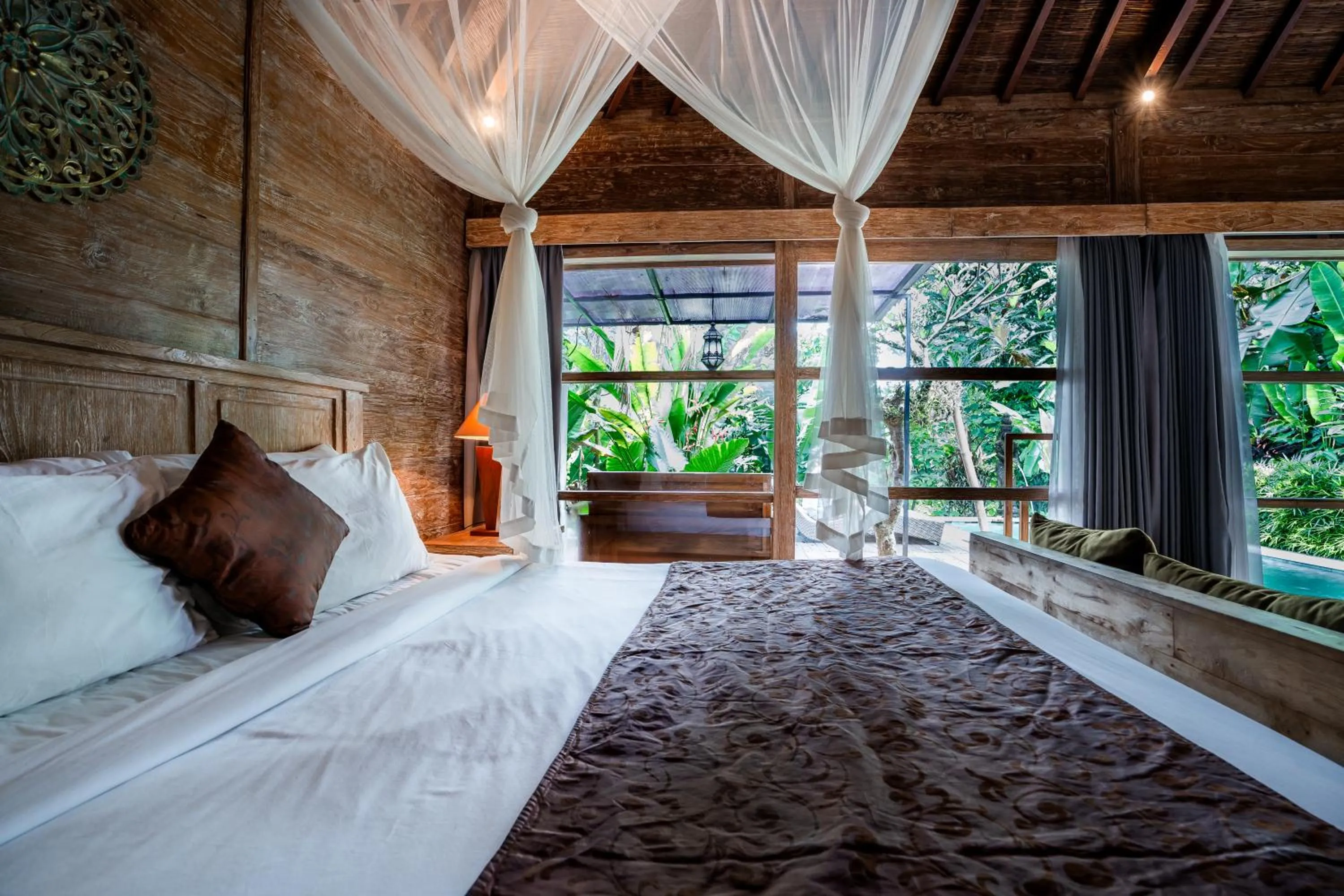 Bed in Bije Suite Villa Ubud