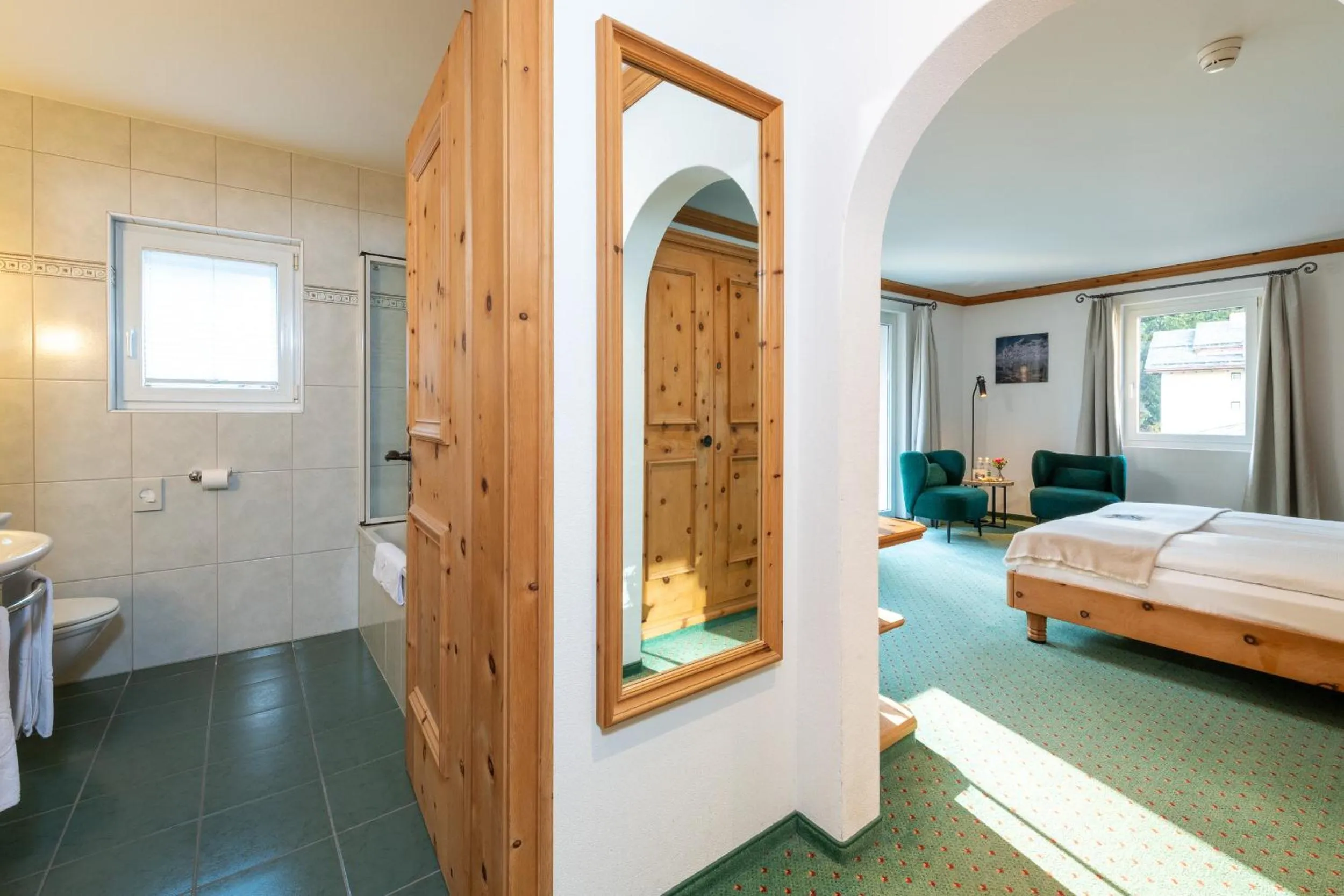 Bed in Hotel Post Sils Maria