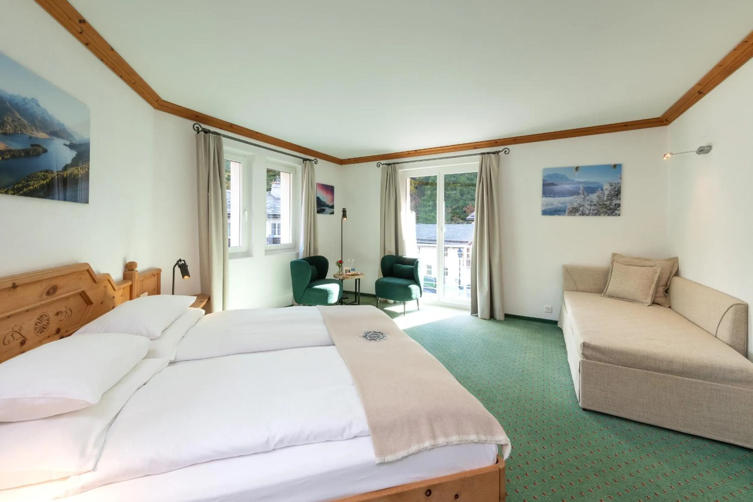 Bed in Hotel Post Sils Maria