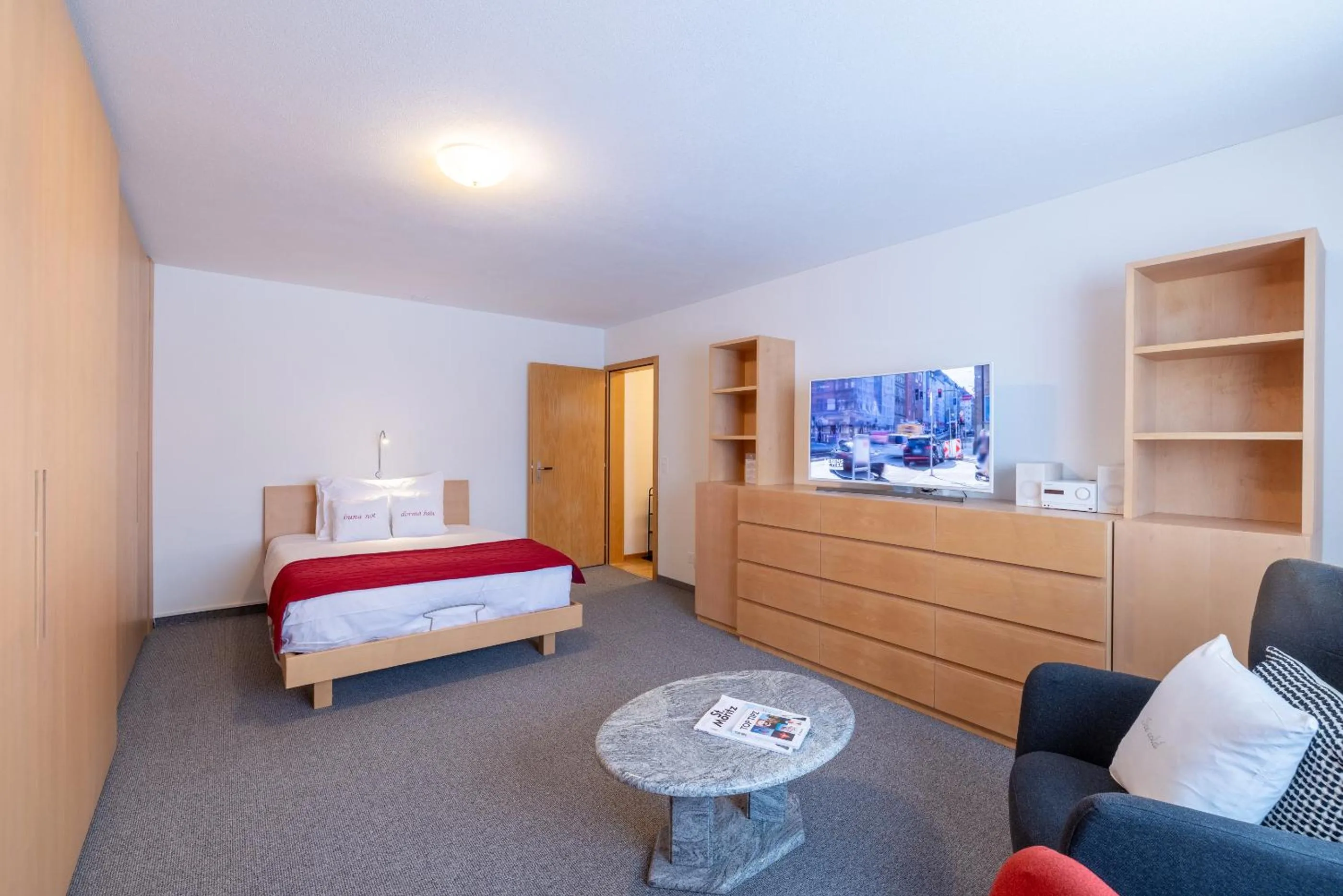 Bedroom, Bed in Hotel Sonne St. Moritz 3* Superior