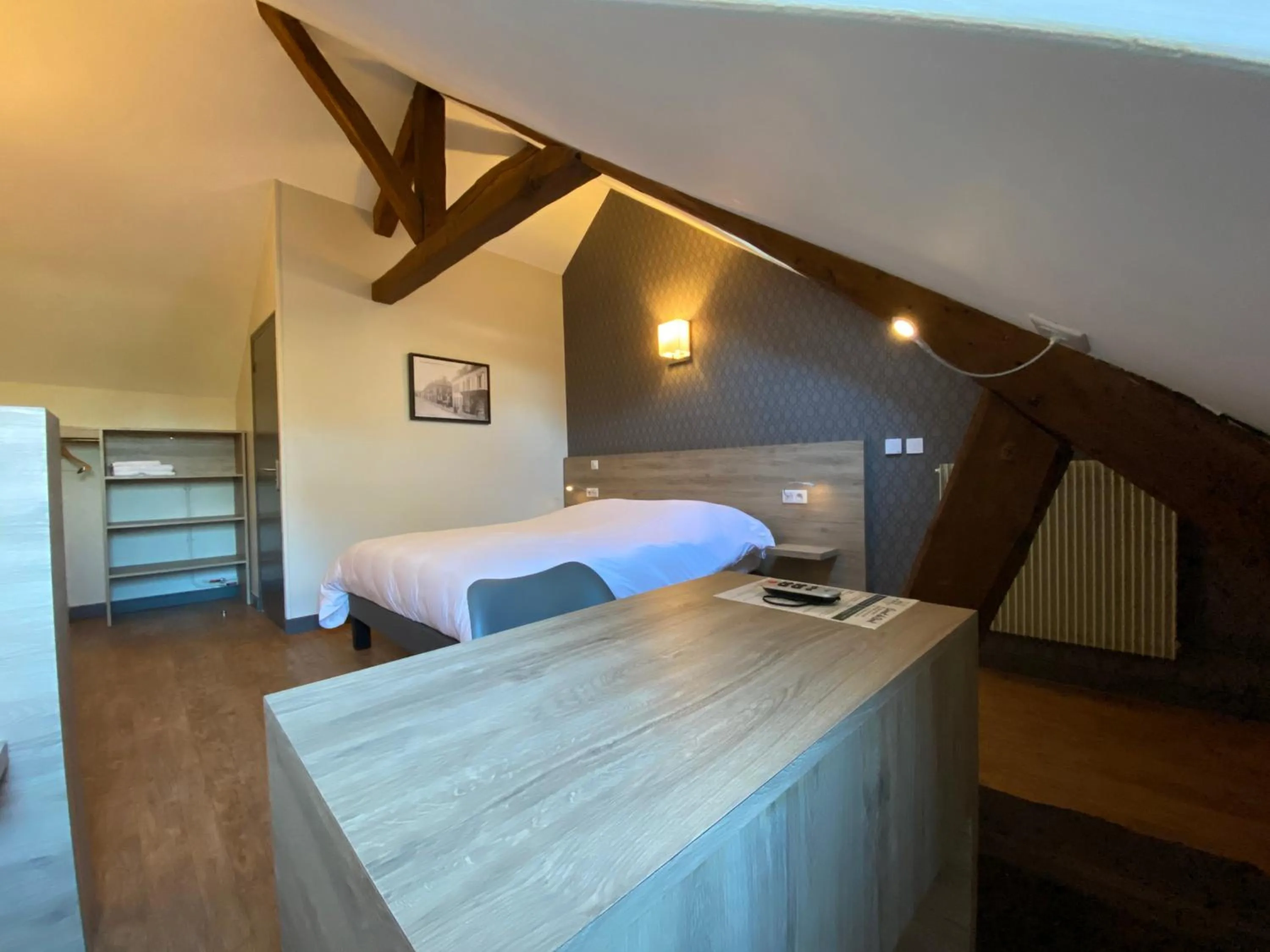 Bedroom, Bed in LOGIS - Hôtel & Restaurant Saint Nicolas