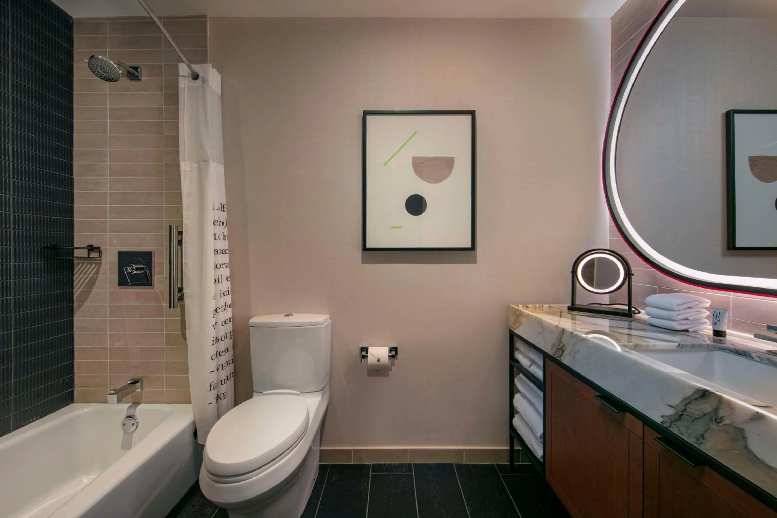 Bathroom in theWit Chicago, a Hilton Hotel