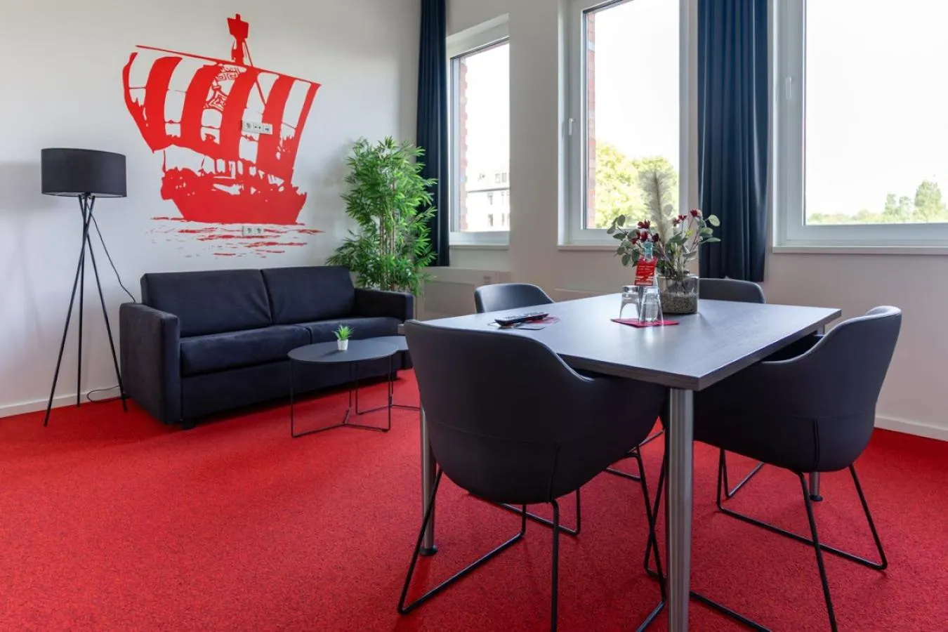 Living room in havenhostel Bremerhaven