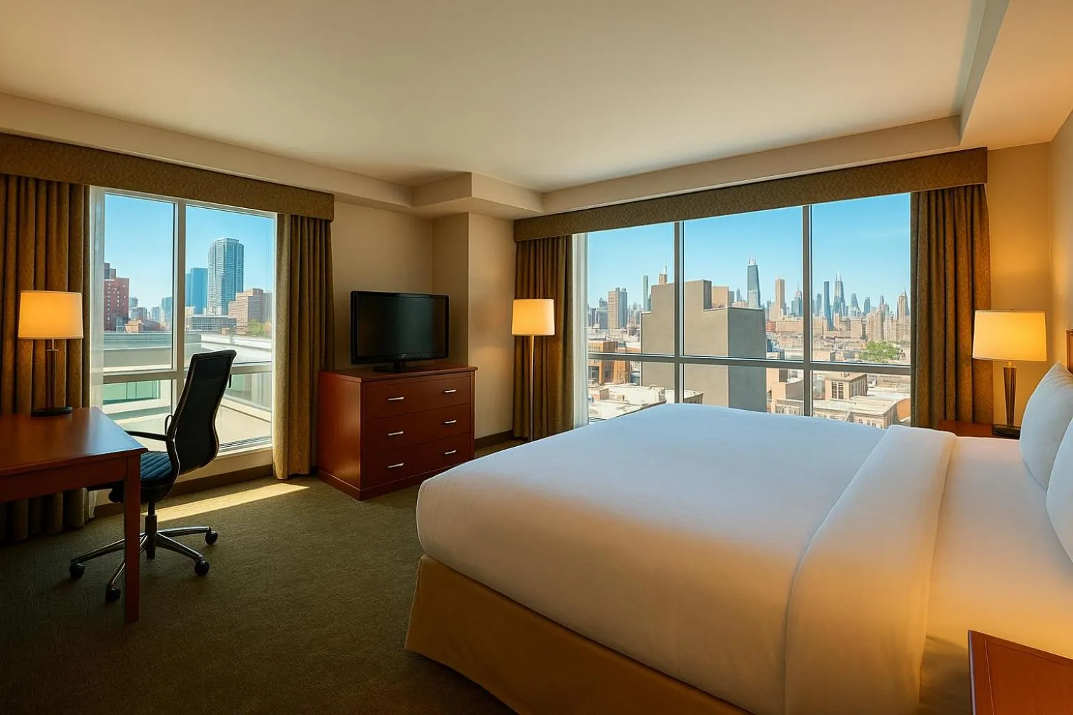 Photo of the whole room, Bed in LIC Manhattan View Hotel