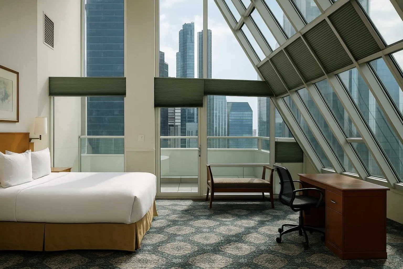 Photo of the whole room, Bed in LIC Manhattan View Hotel