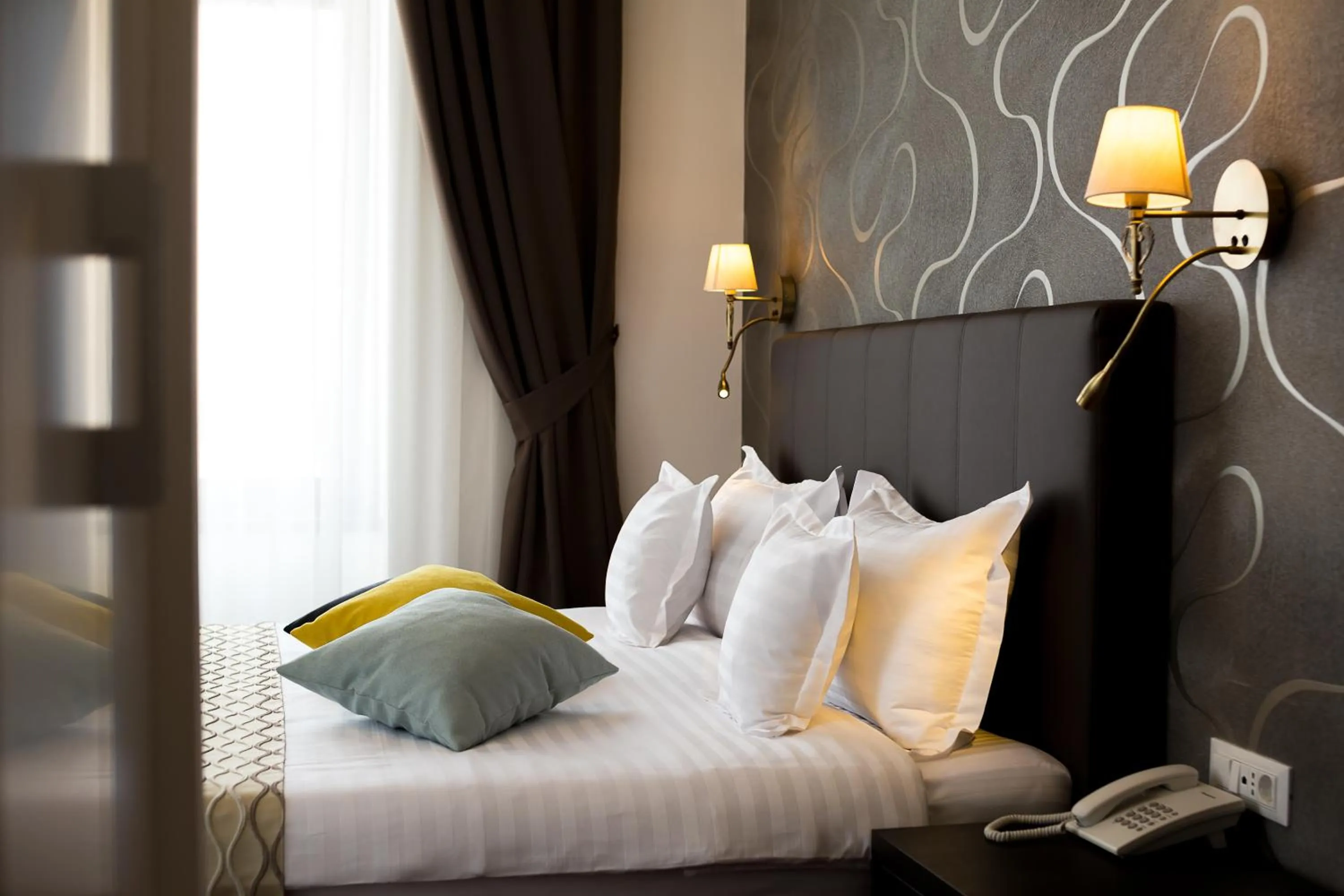 Decorative detail, Bed in Hotel Saint Germain