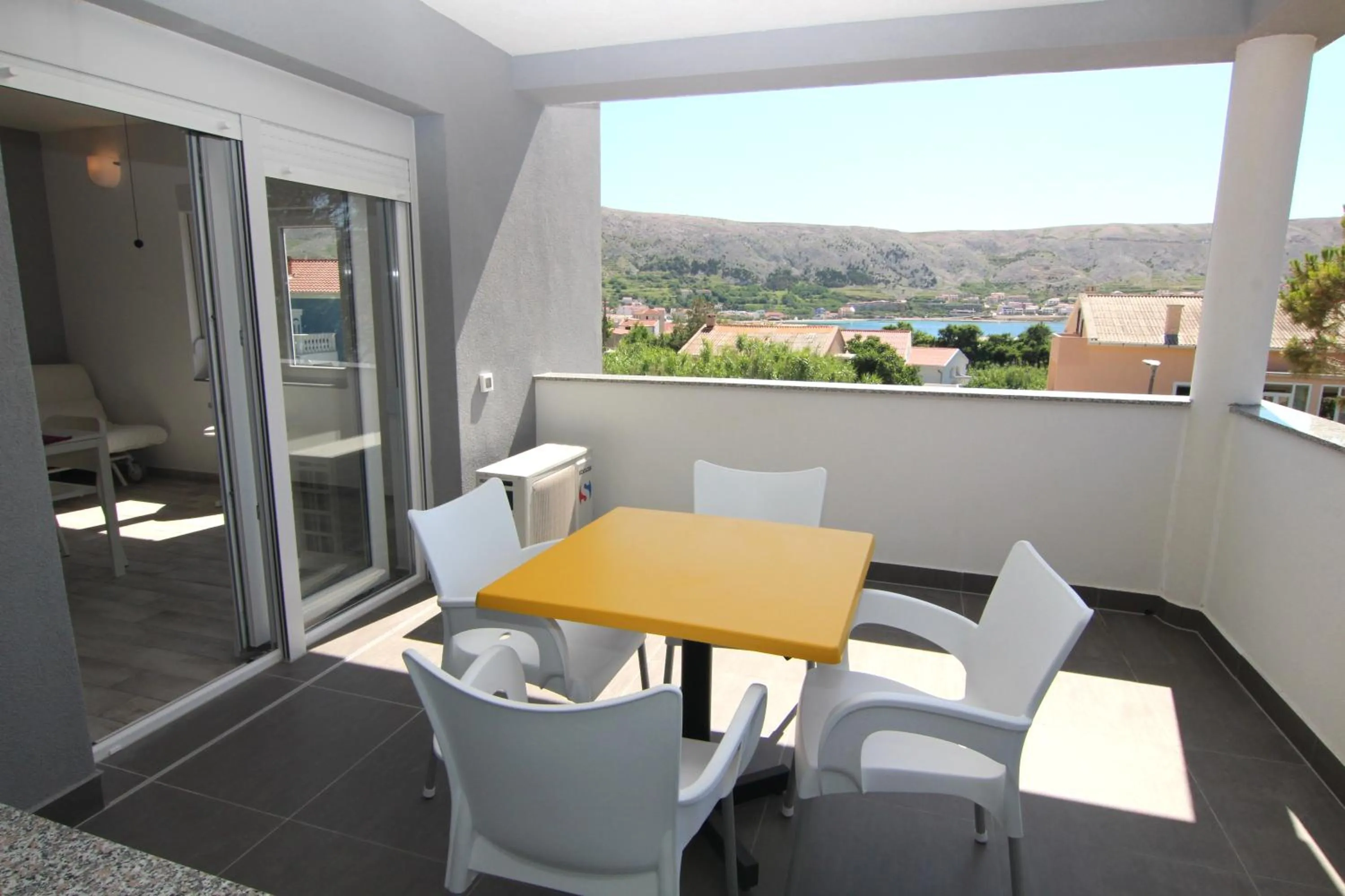 Balcony/Terrace in Apartment Villa Franci Pag with heating and open all year