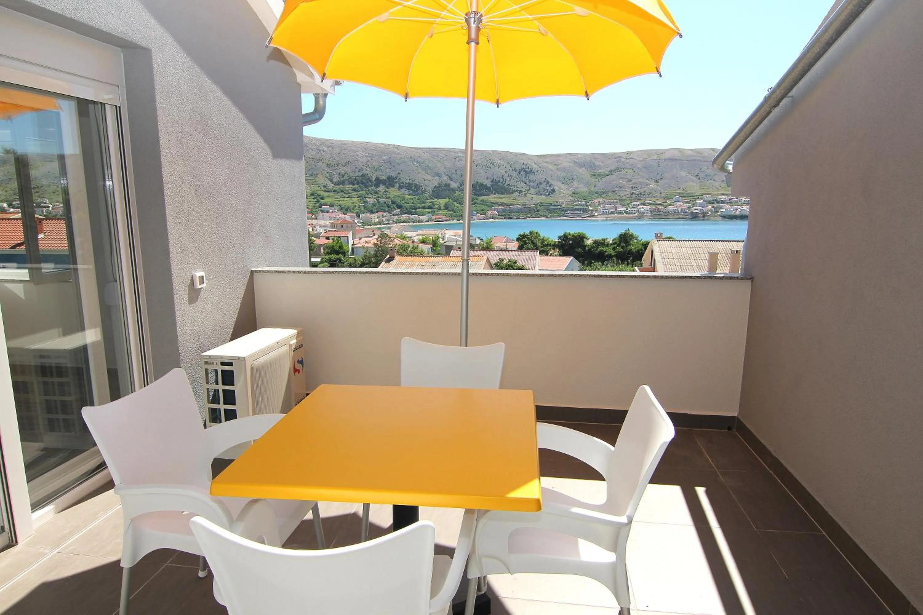 Balcony/Terrace in Apartment Villa Franci Pag with heating and open all year