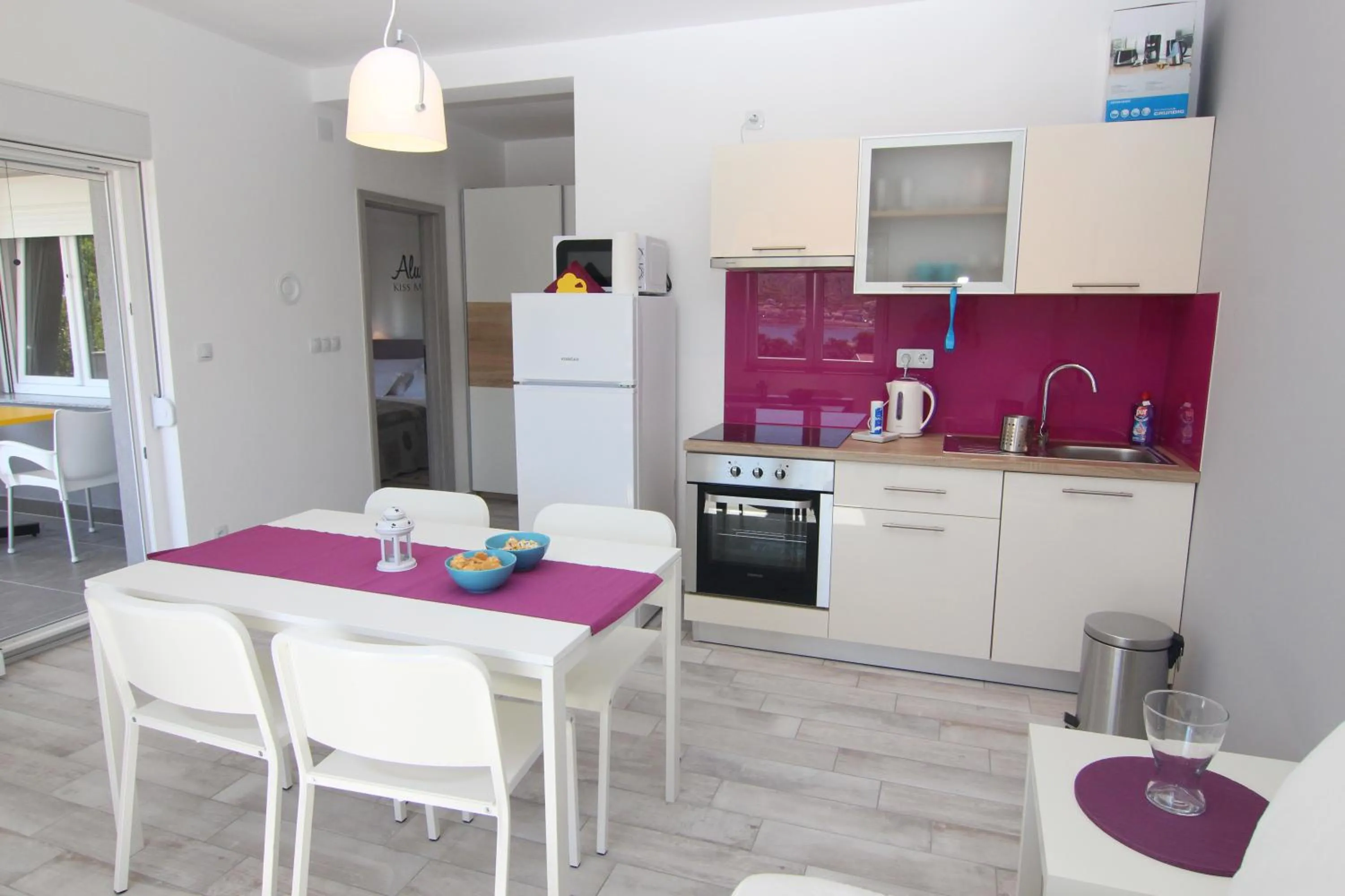 Kitchen or kitchenette in Apartment Villa Franci Pag with heating and open all year