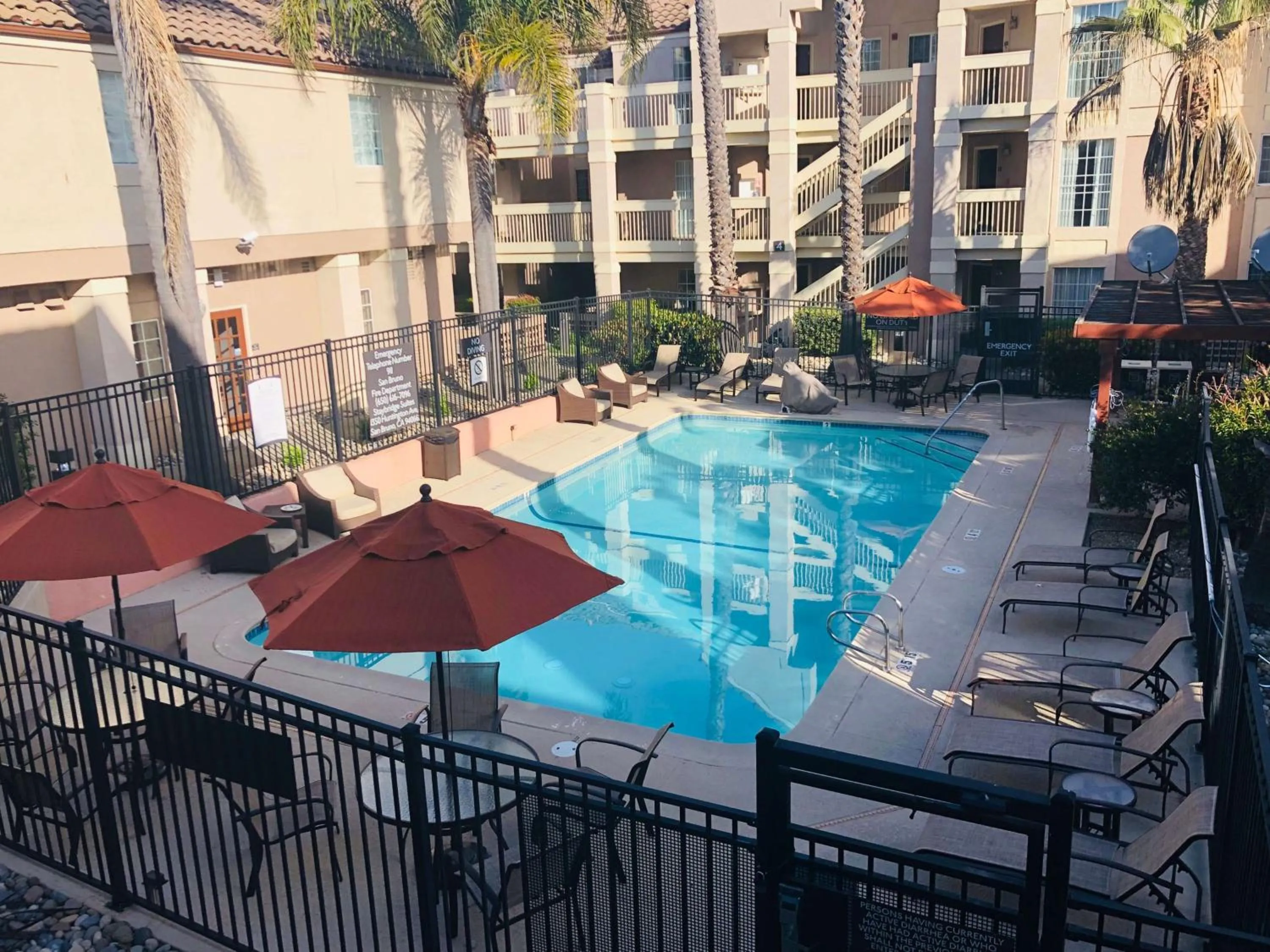 Pool view in Sonesta ES Suites San Francisco Airport San Bruno