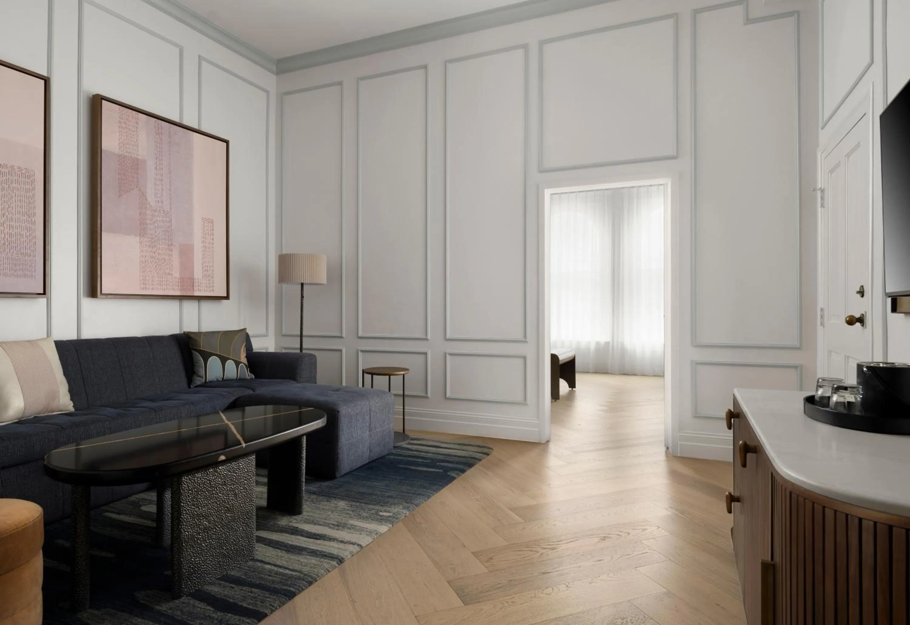 Living room in The Union Station Nashville Yards, Autograph Collection