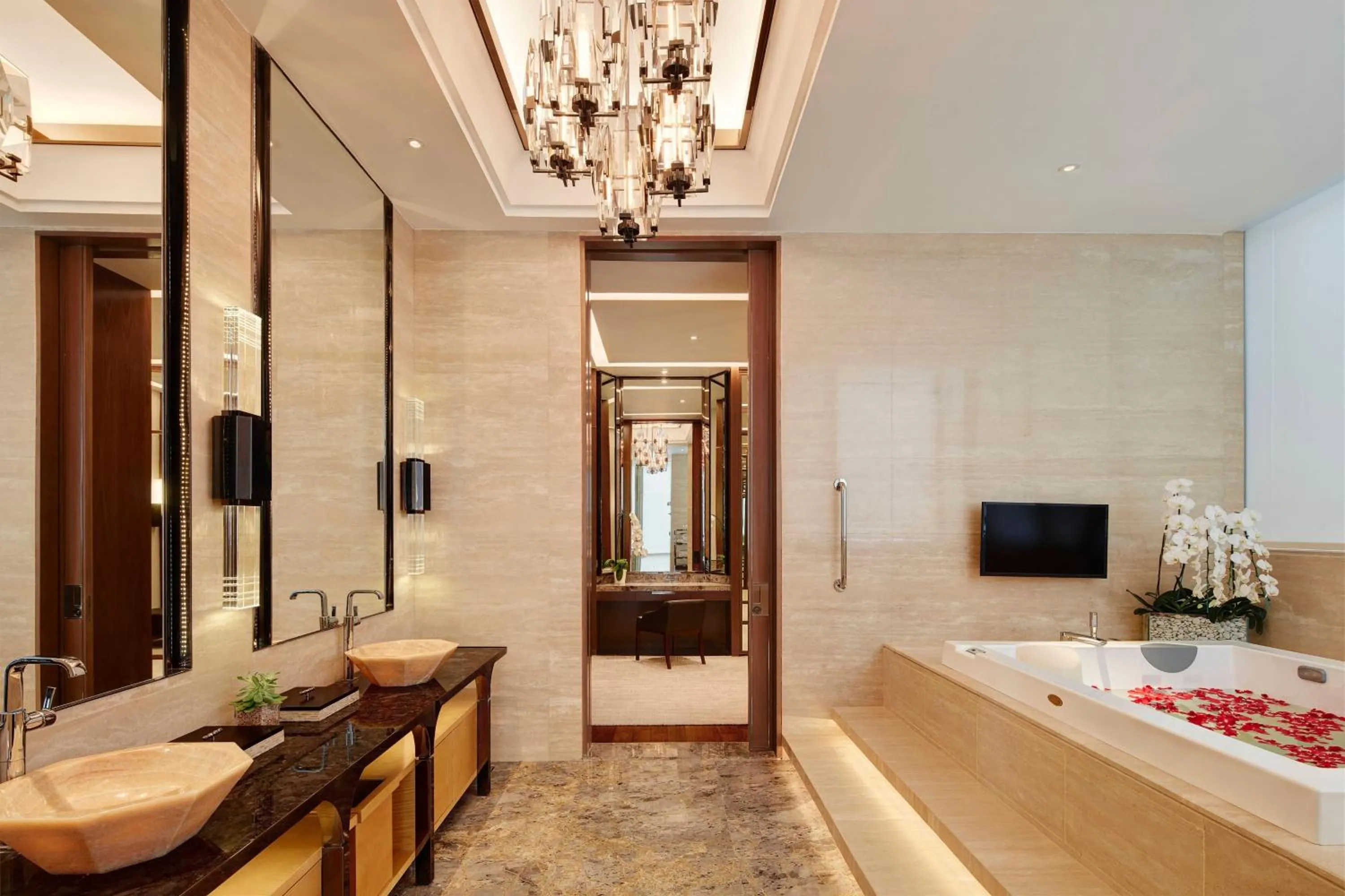 Bathroom, Bed in The Westin Jakarta