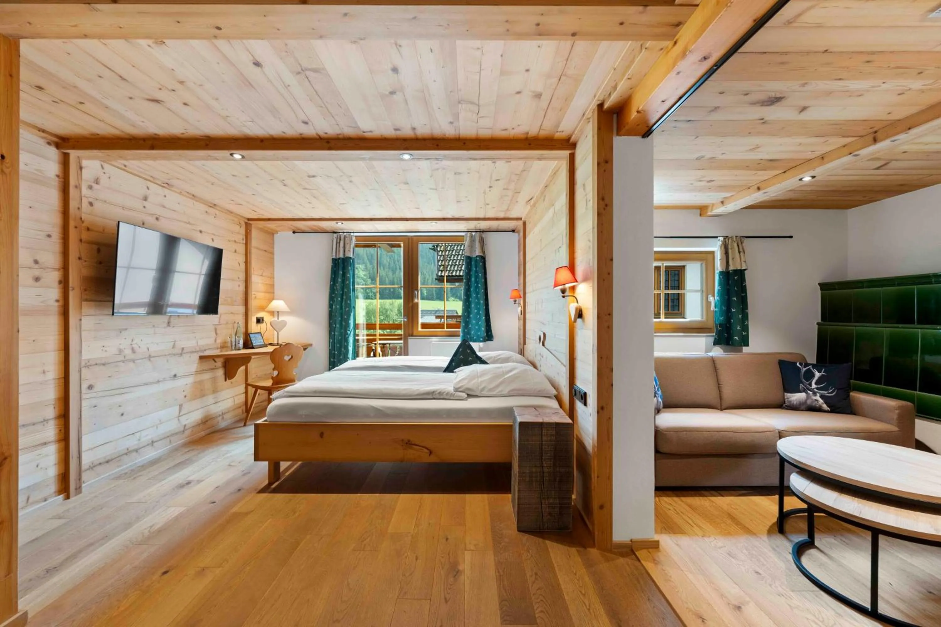 Seating area, Bed in Hotel Schlehdorn