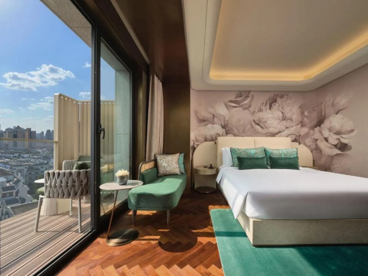 Photo of the whole room, Bed in Blossom House Shanghai On The Bund