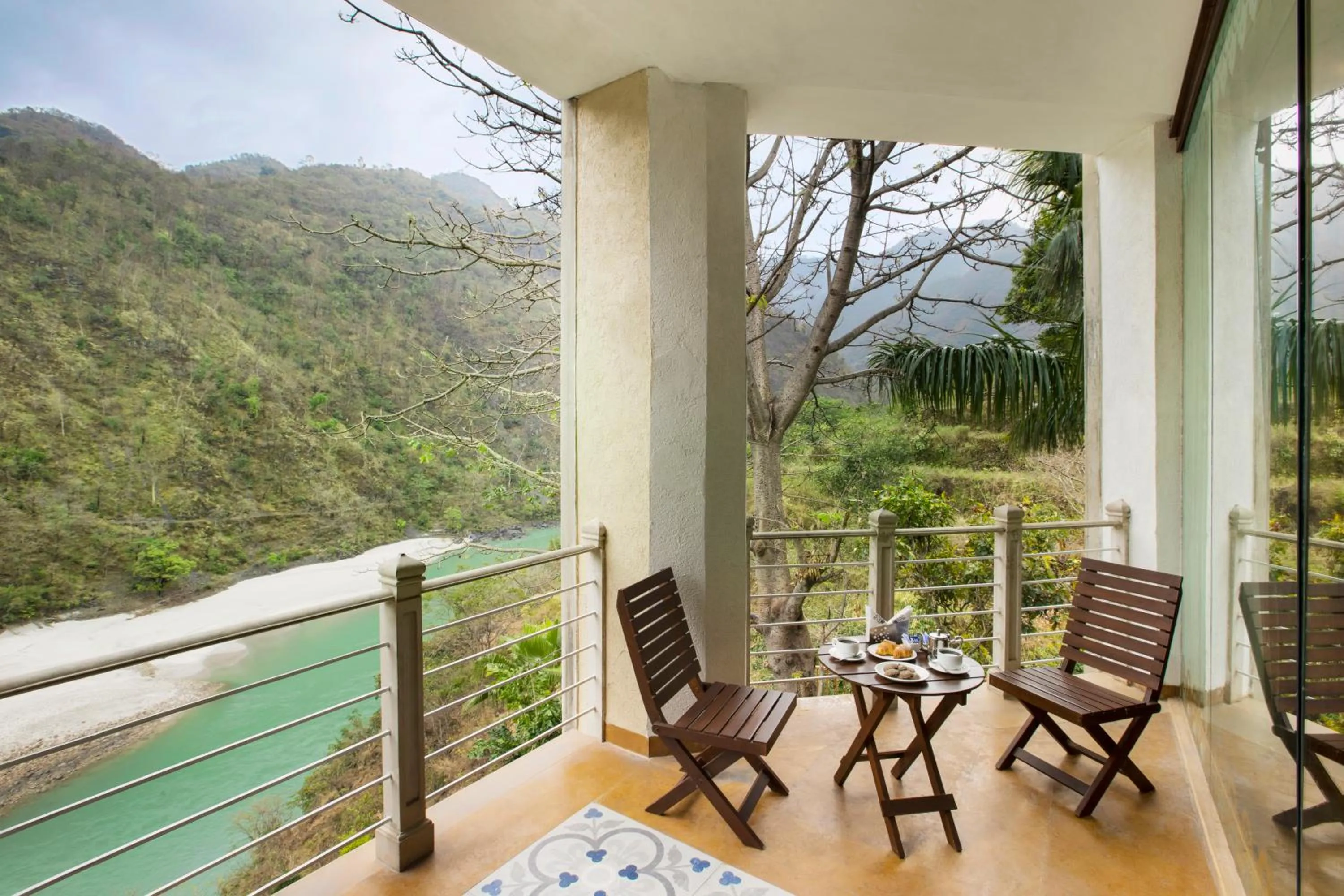 Patio in Raga on the Ganges, Rishikesh