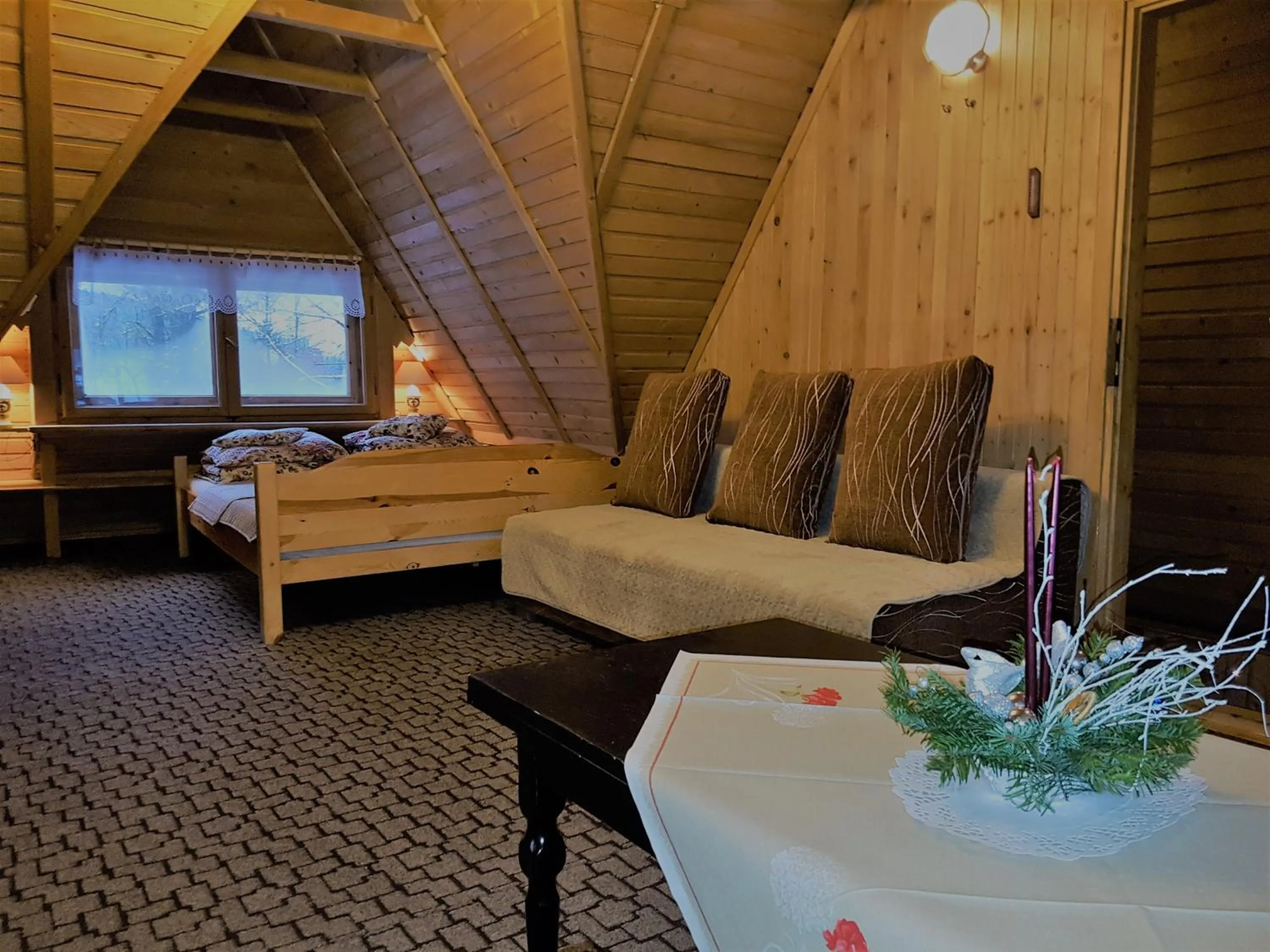 Bed in Domek Drewniany Tetmajera Centrum Zakopane
