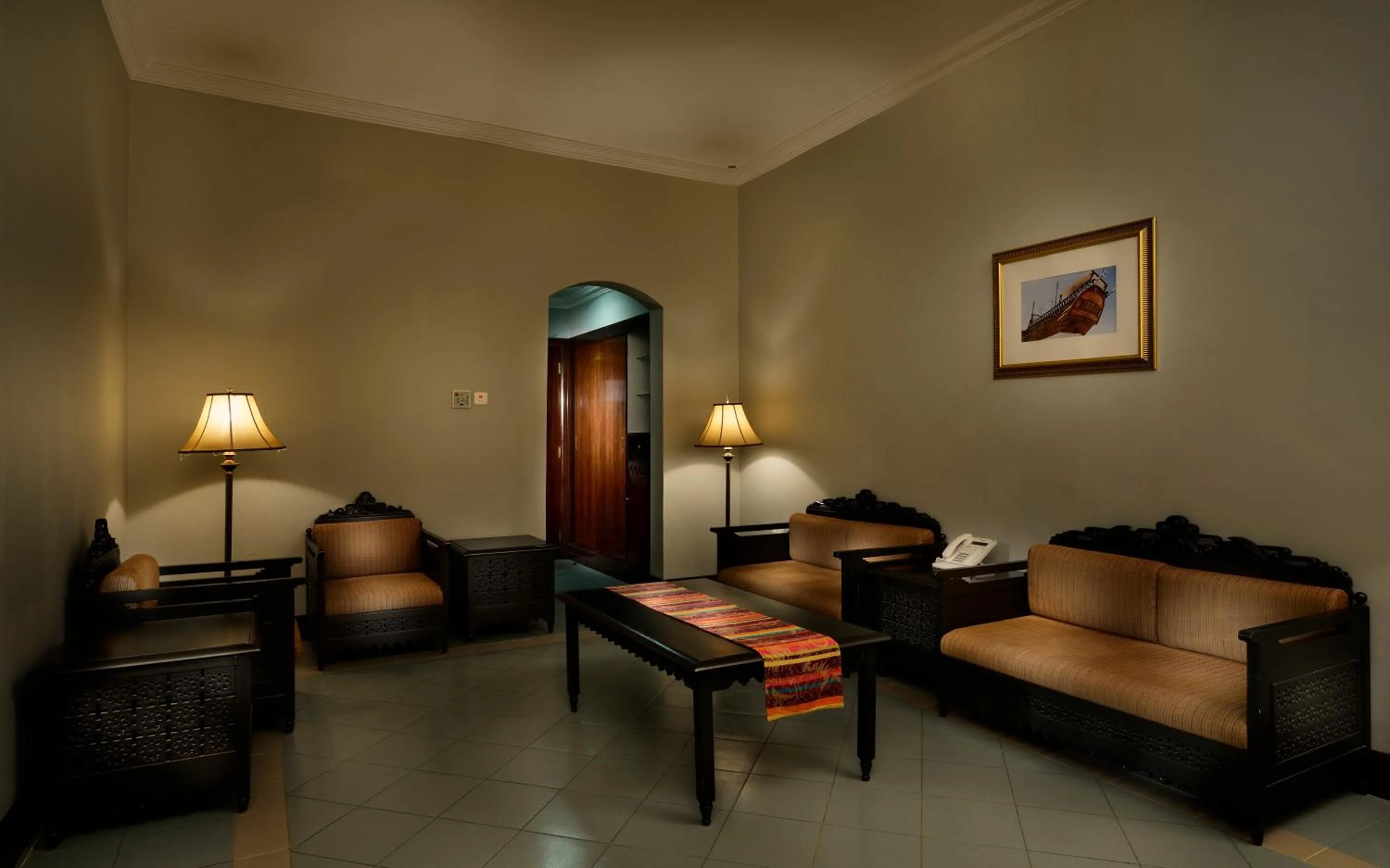 Living room, Bed in Masira Island Resort