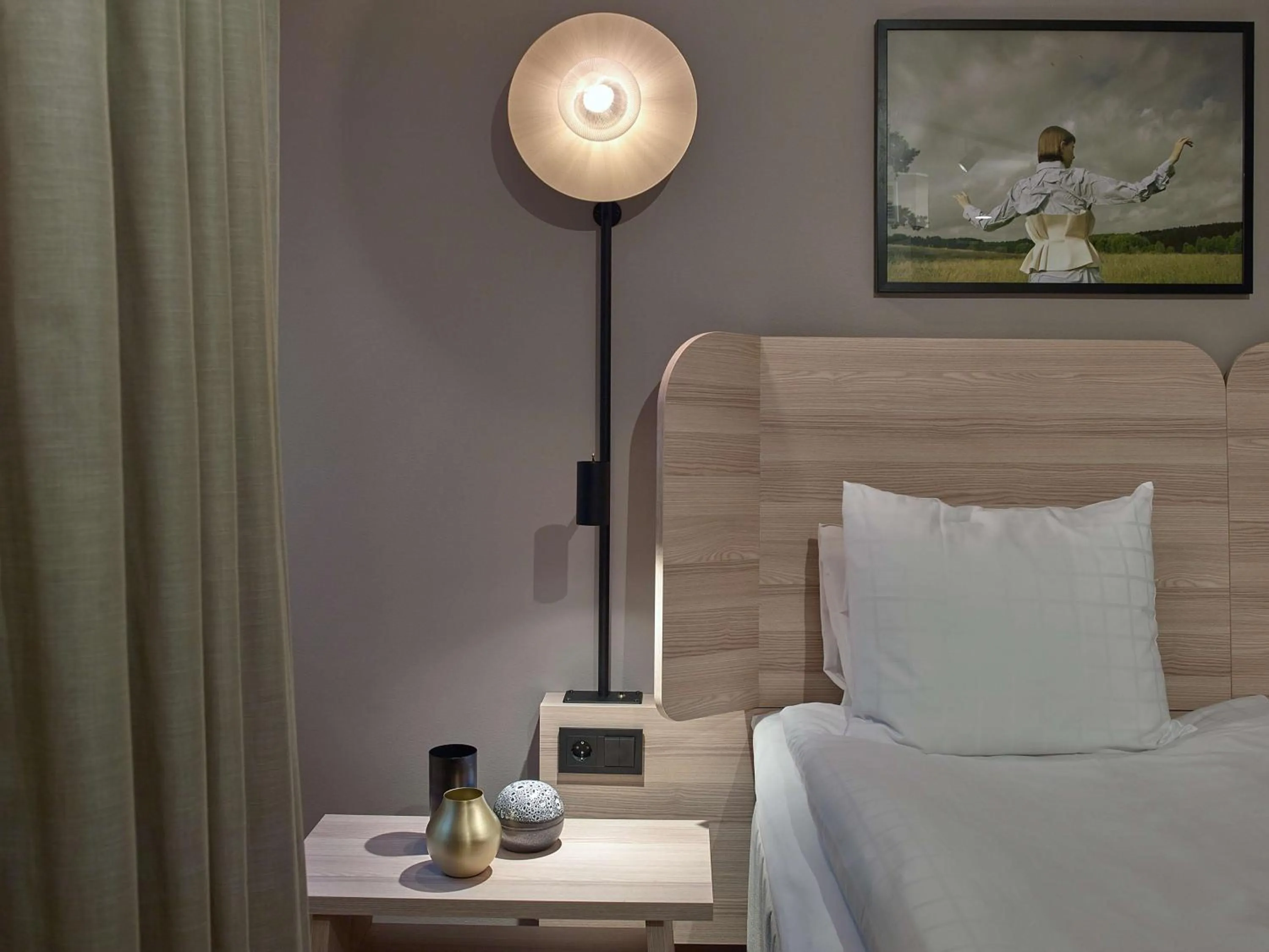 Bedroom, Bed in Scandic Klara