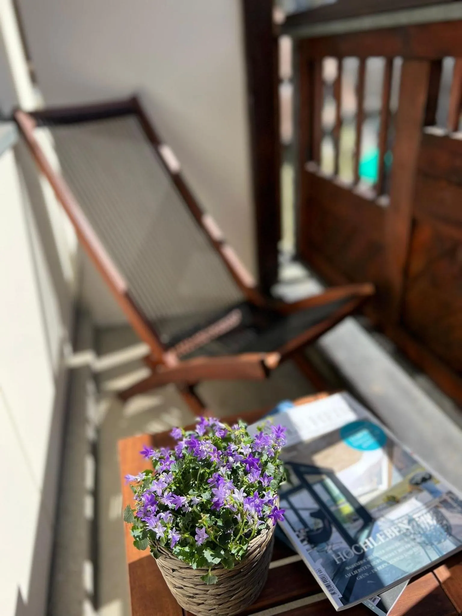 Balcony/Terrace in SPANNORT family home with common kitchen and self check-in